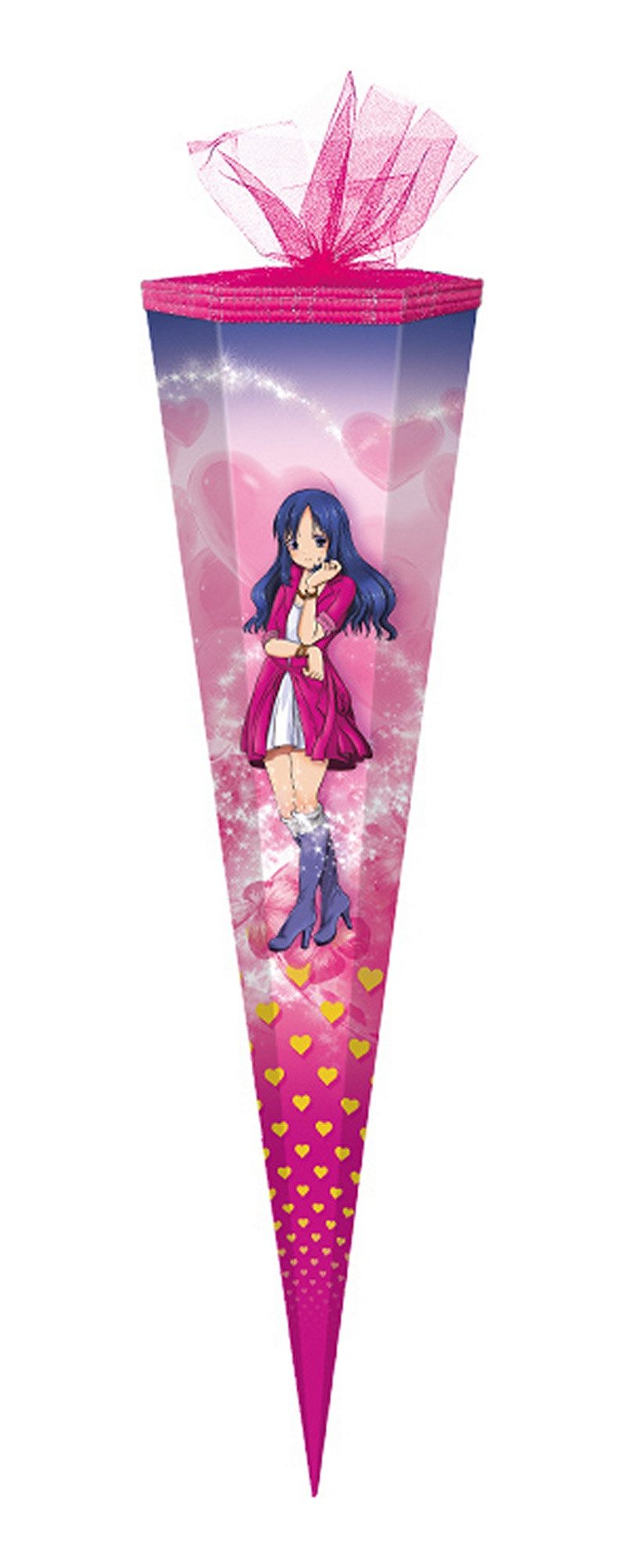 Schultüte Schultüte / Zuckertüte / 85cm / eckig / "Girlie"