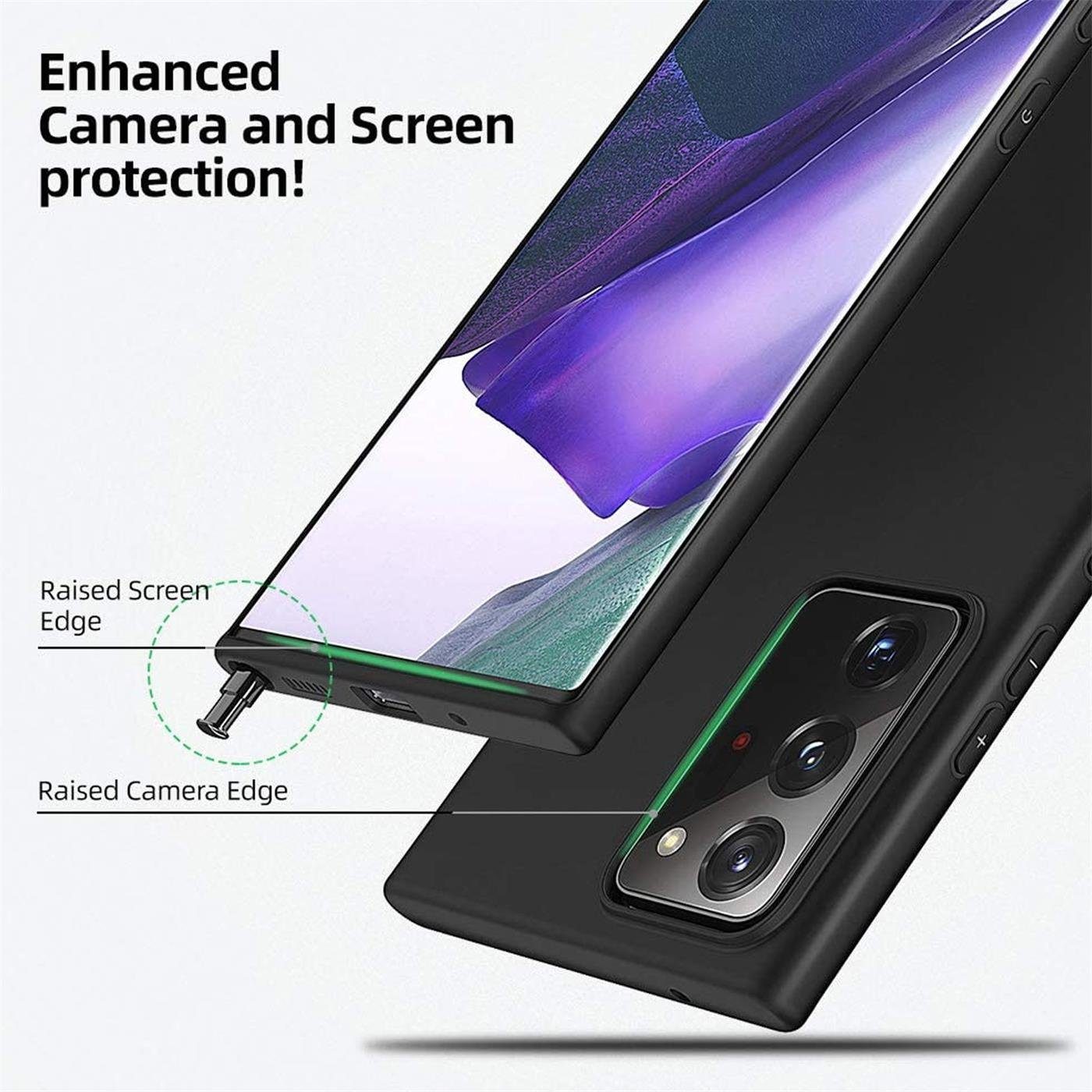 CoolGadget Handyhülle Black Series Handy Hülle für Samsung Galaxy Note 20 Ultra 6,9 Zoll, Edle Silikon Schlicht Schutzhülle für Samsung Note 20 Ultra Hülle – Bild 4 von 5