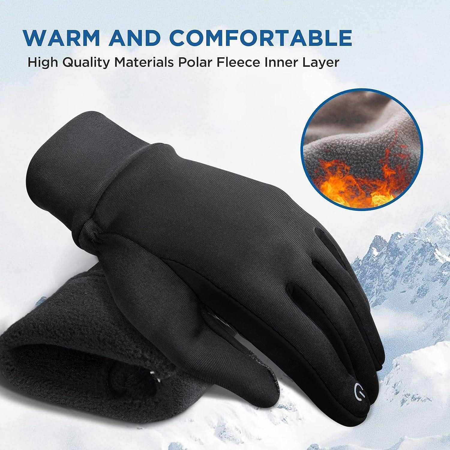 LuxusKollektion Multisporthandschuhe Handschuhe Kinder Thermo Wasserdicht Antirutsch 106-Black M (5-7Jahre)