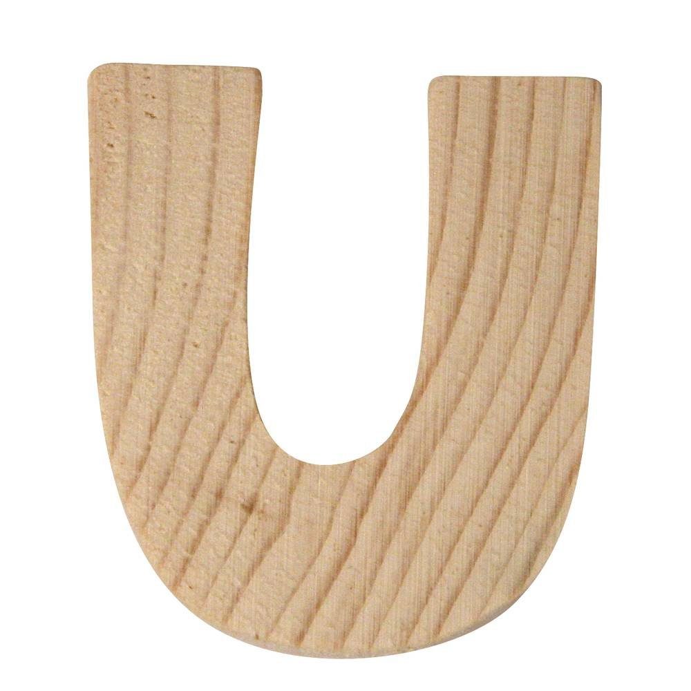 Holz cm Deko-Buchstaben U, 5 x 1 Rayher Buchstaben Rayher