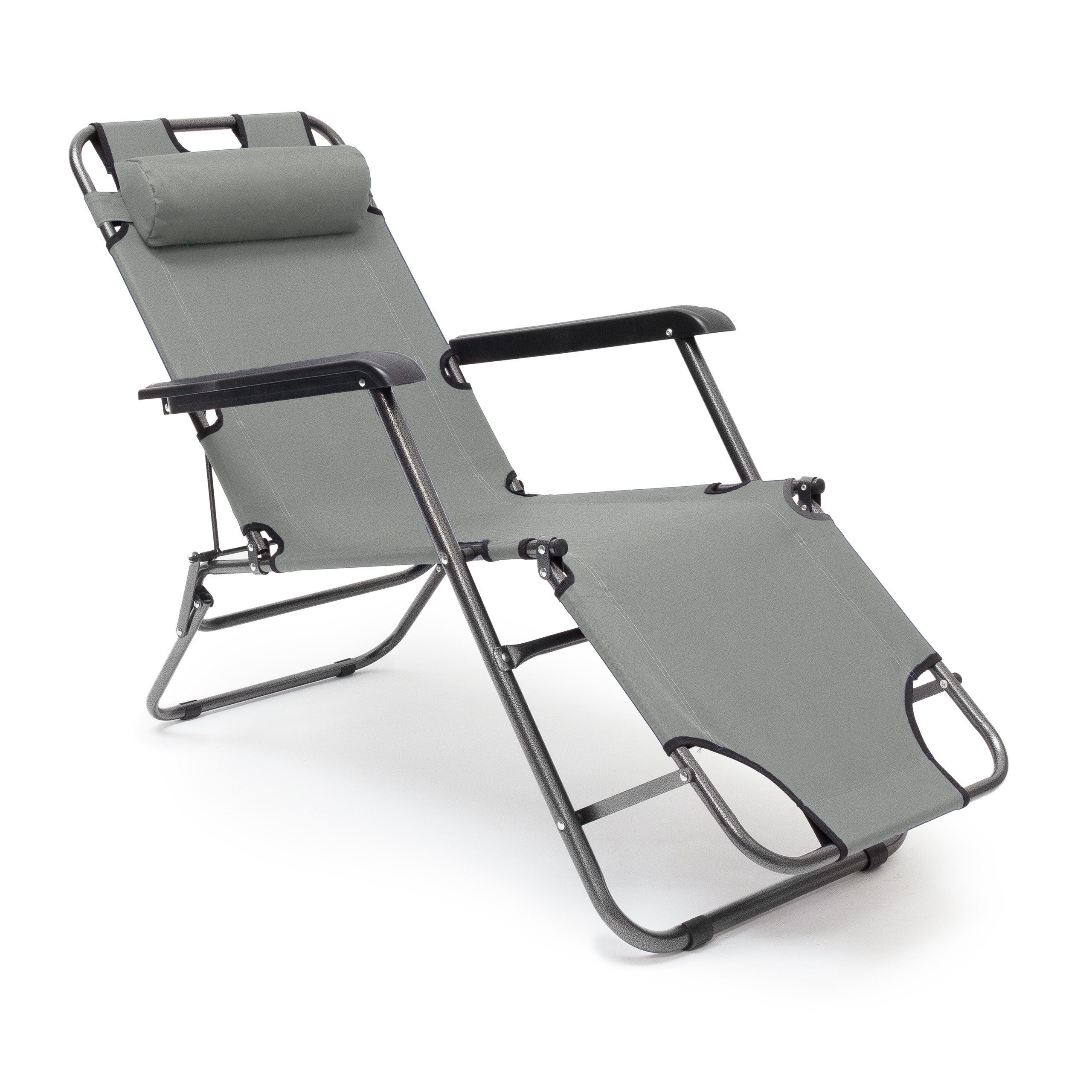 Fußstütze für Hochlehner Relaxstuhl 3D Schwarz • Fußablage Fuß Hocker Klapp Liege Strand Stuhl 