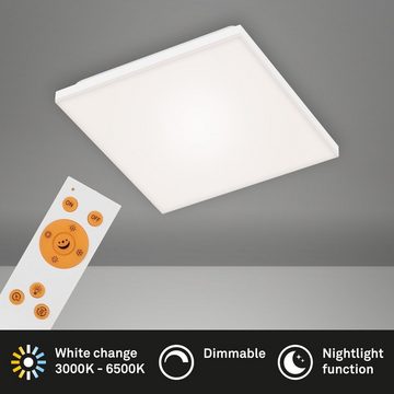 Briloner Leuchten LED Panel 7378-016, LED fest verbaut, Kaltweiß, Neutralweiß, Tageslichtweiß, Warmweiß, Deckenlampe rahmenlos 29,5cm dimmbar CCT Steuerung