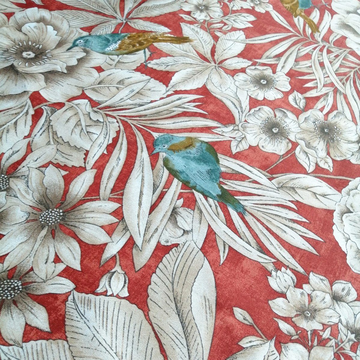 Mit Liebe Tischdecke Baumwolle: beschichtete Tischdecke Rot dekoriert Blumenparadies