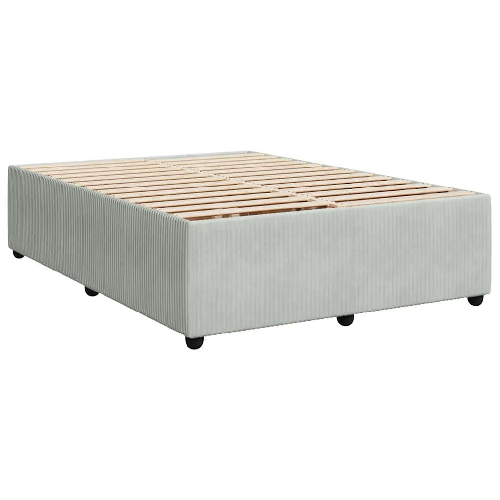 furnicato Bettgestell Samtbett Hellgrau 200x140x46 cm mit Massivholzfüßen (1-tlg), Schlafzimmer-Gestell mit Lattenrost und stabilen Massivholzfüßen