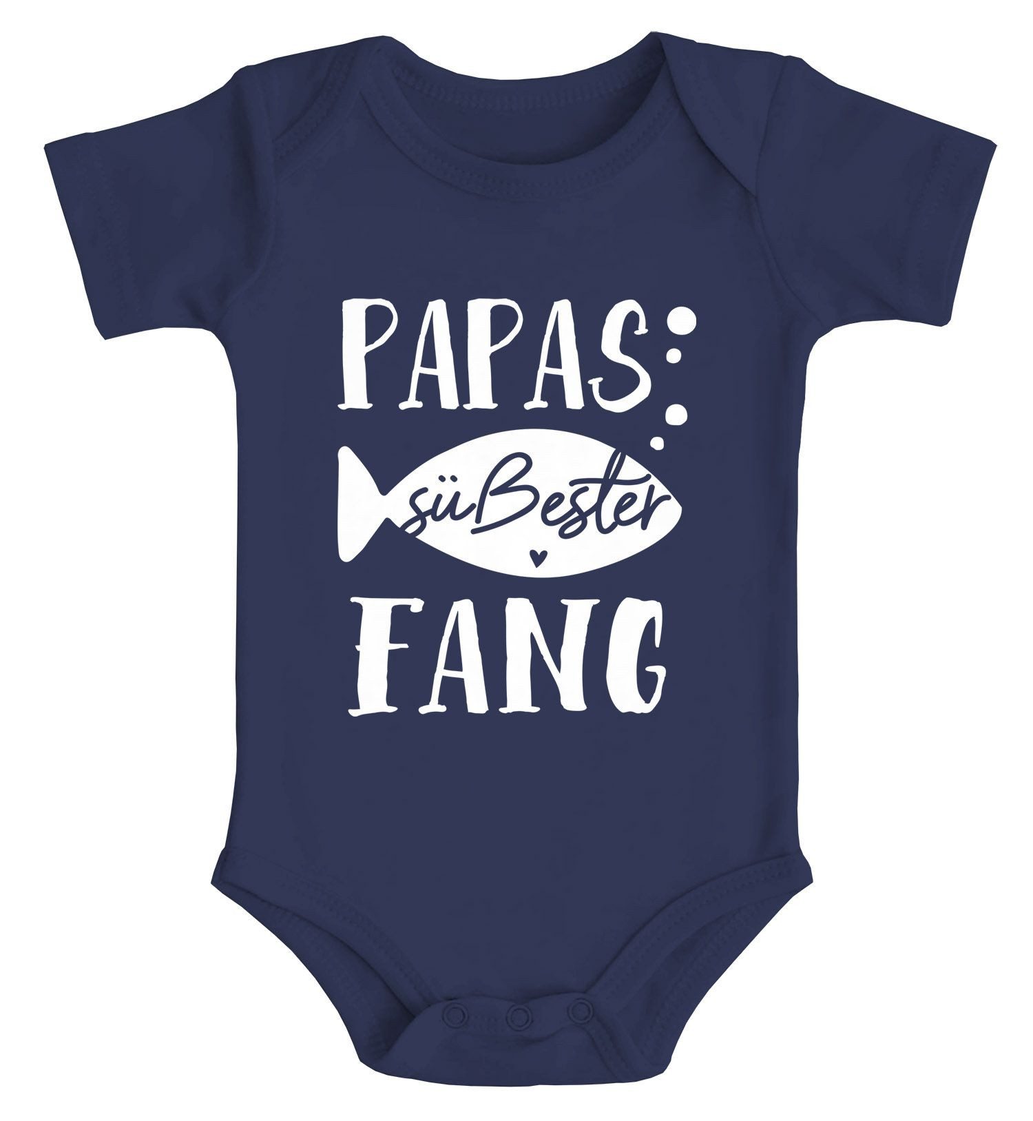 MoonWorks Body Baby Body kurzarm Spruch Papas süßester Fang Babygeschenke
