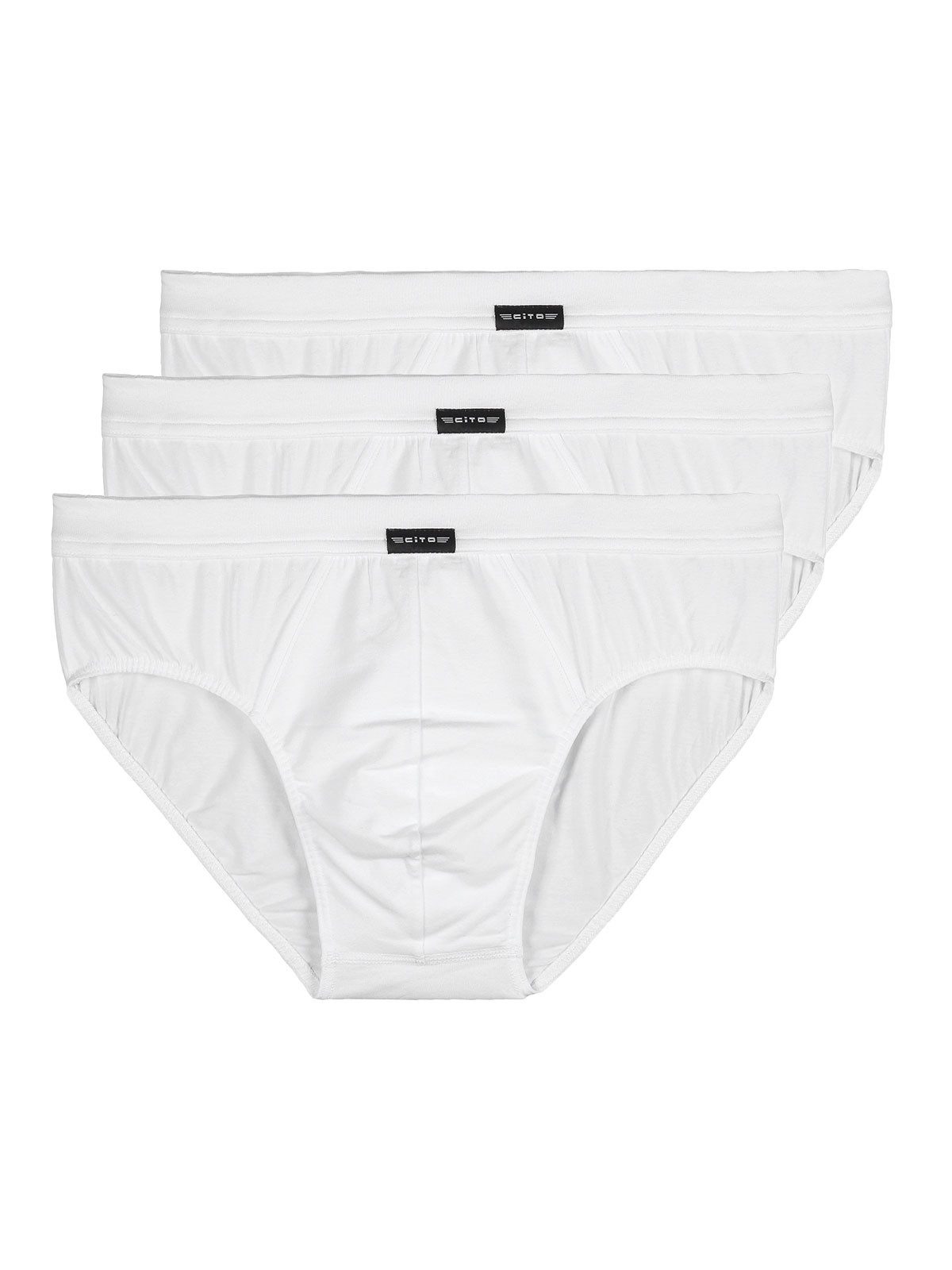 CiTO Slip 3er Pack Herren Slip cotton flex (Packung, 3-St) gerundeter Beinausschnitt