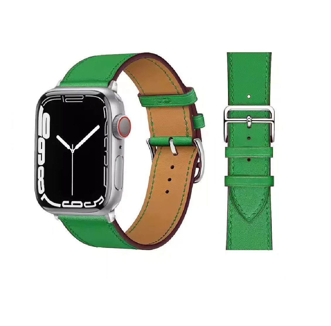 Widmann-Shop Smartwatch-Armband Armband für Apple Watch Kunstleder 38-49mm Series 11 10 9 Ultra 8 7, atmungsaktives Kunstleder