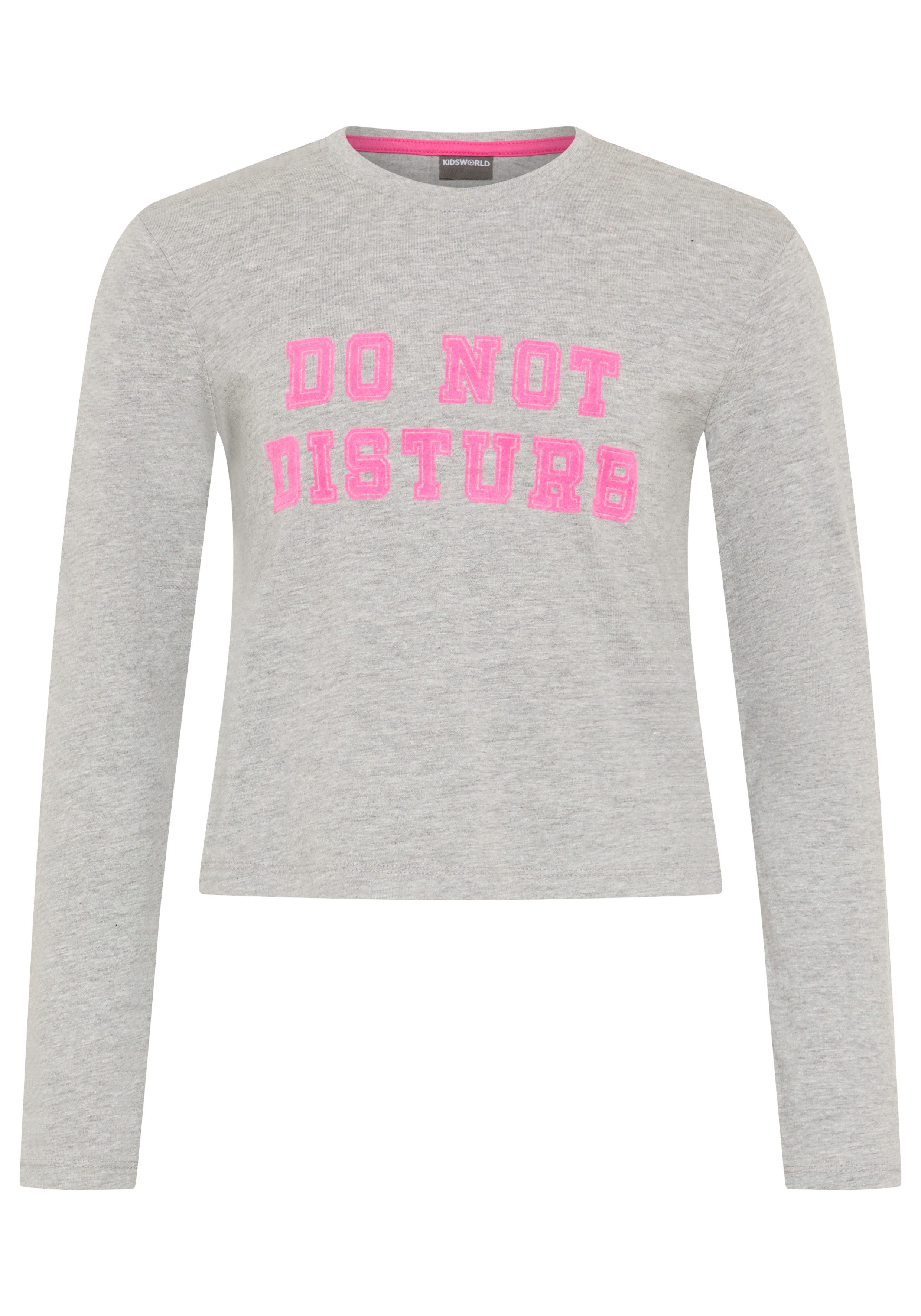 KIDSWORLD Langarmshirt Cooler Spruch: DO NOT DISTURB! - Nicht stören! modischer Stil, Langarm, bedruckte Optik mit Statements – Bild 5 von 5