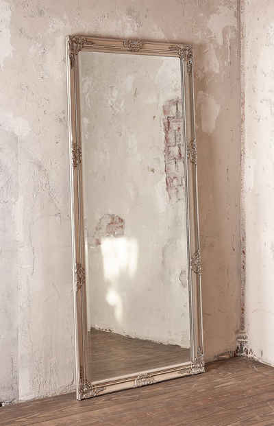 LC Home Spiegel LC Home Wandspiegel Barock XXL Spiegel silber ca. 200 x 100 cm Antik-Stil Ganzkörperspiegel
