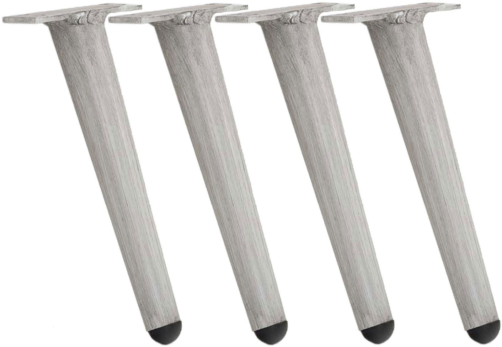 furnicato Möbelfuß Möbelfüße 4er Set 26 cm hellgrau, (1-St)
