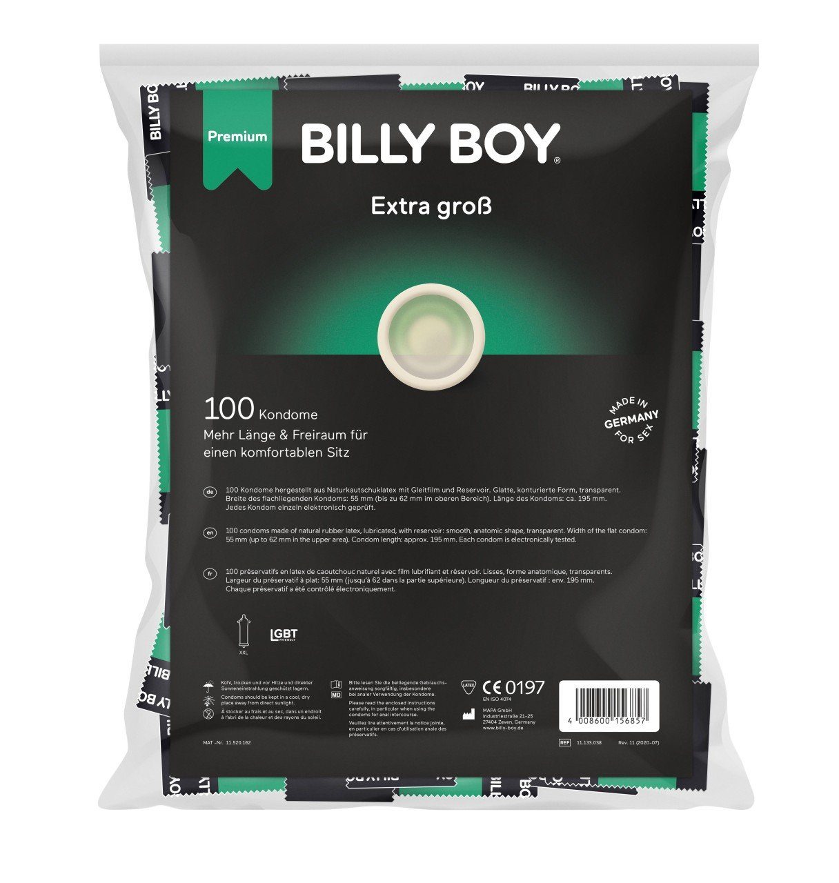 Einhand-Kondome 100er Billy XXL Boy Btl. BOY BILLY