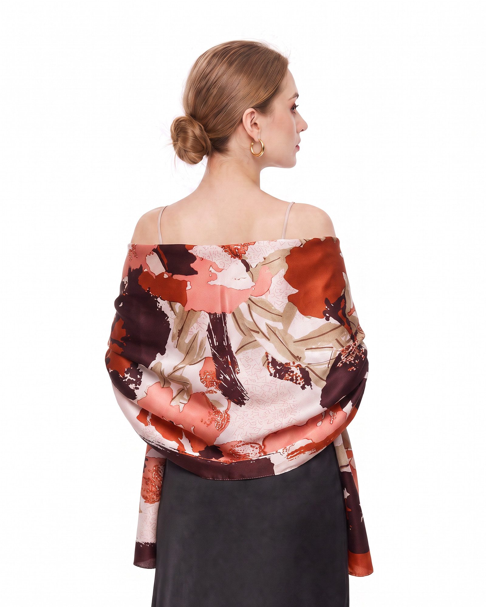STORY OF SHANGHAI Seidenschal Damen 100% Seide, leichter weicher Satin, 55 × 175 cm, (1-St), leichter weicher Damenschal aus Satin