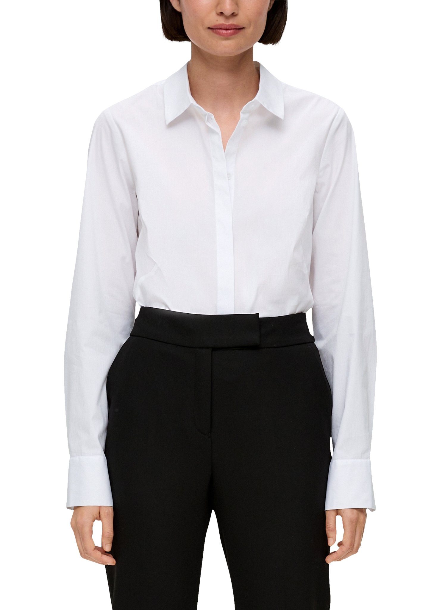 s.Oliver BLACK LABEL Klassische Bluse mit verdeckter Knopfleiste