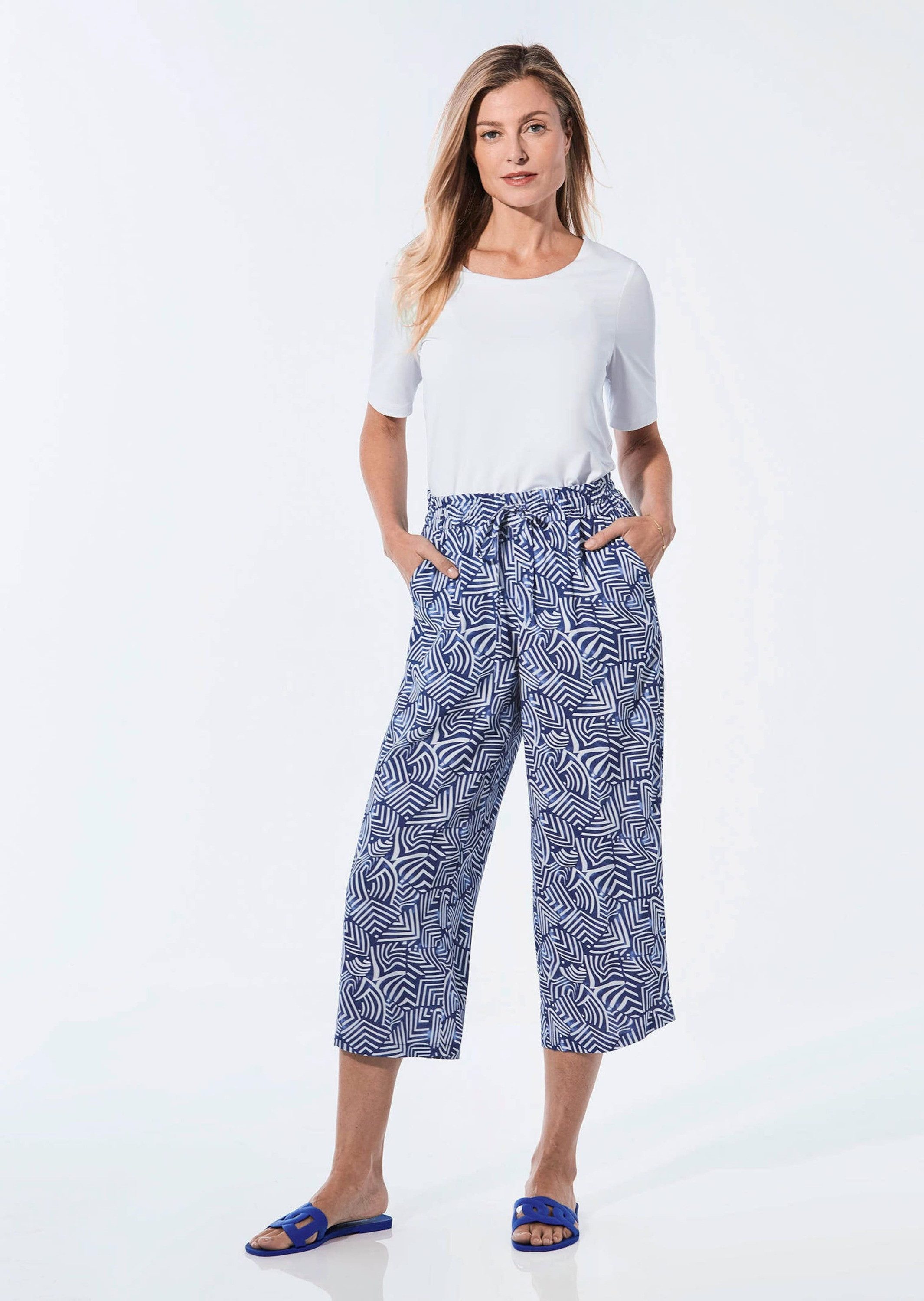 GOLDNER Schlupfhose Kurzgröße: Sommerliche Druckhose günstig online kaufen