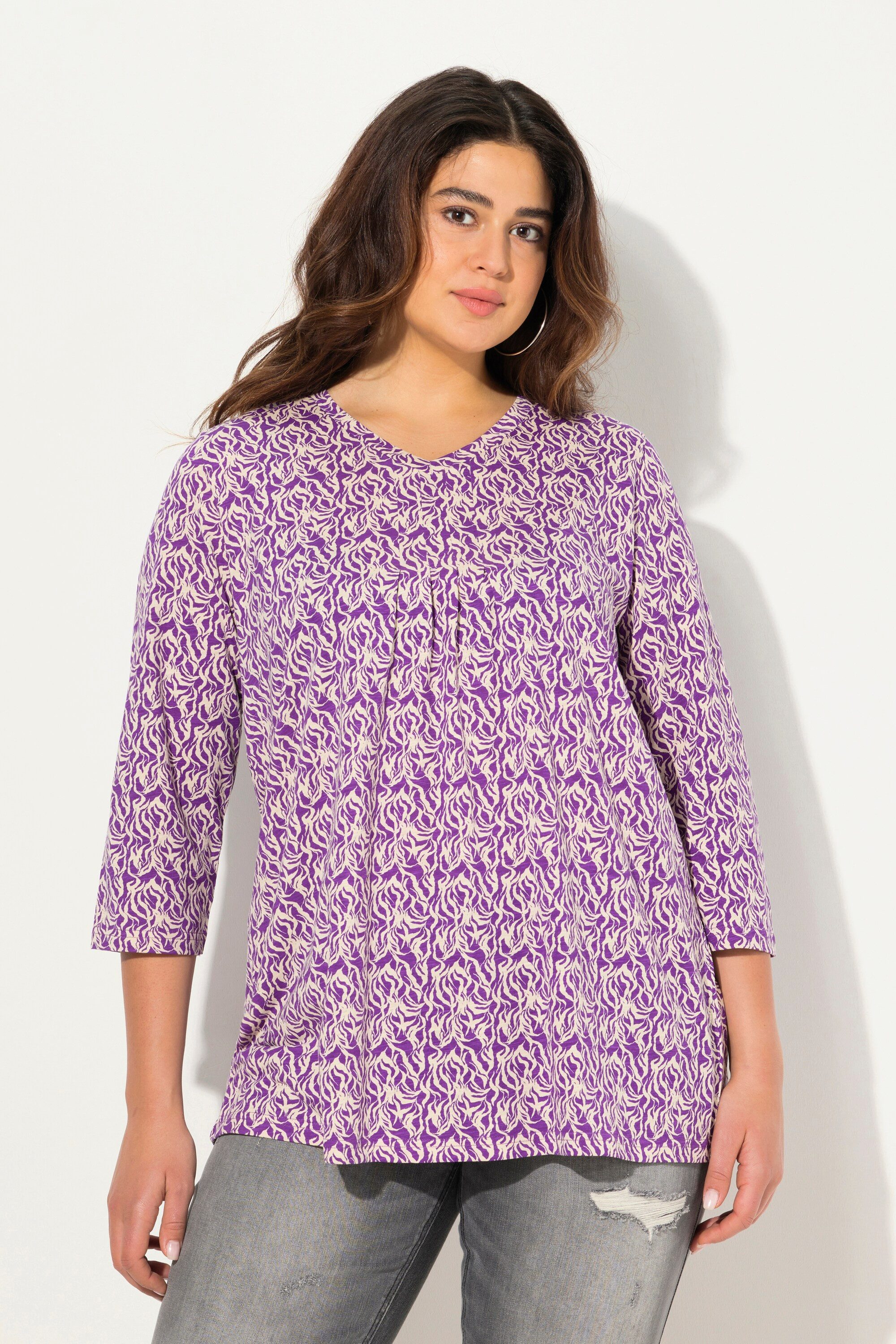 Ulla Popken Longsleeve T-Shirt grafischer Druck günstig online kaufen