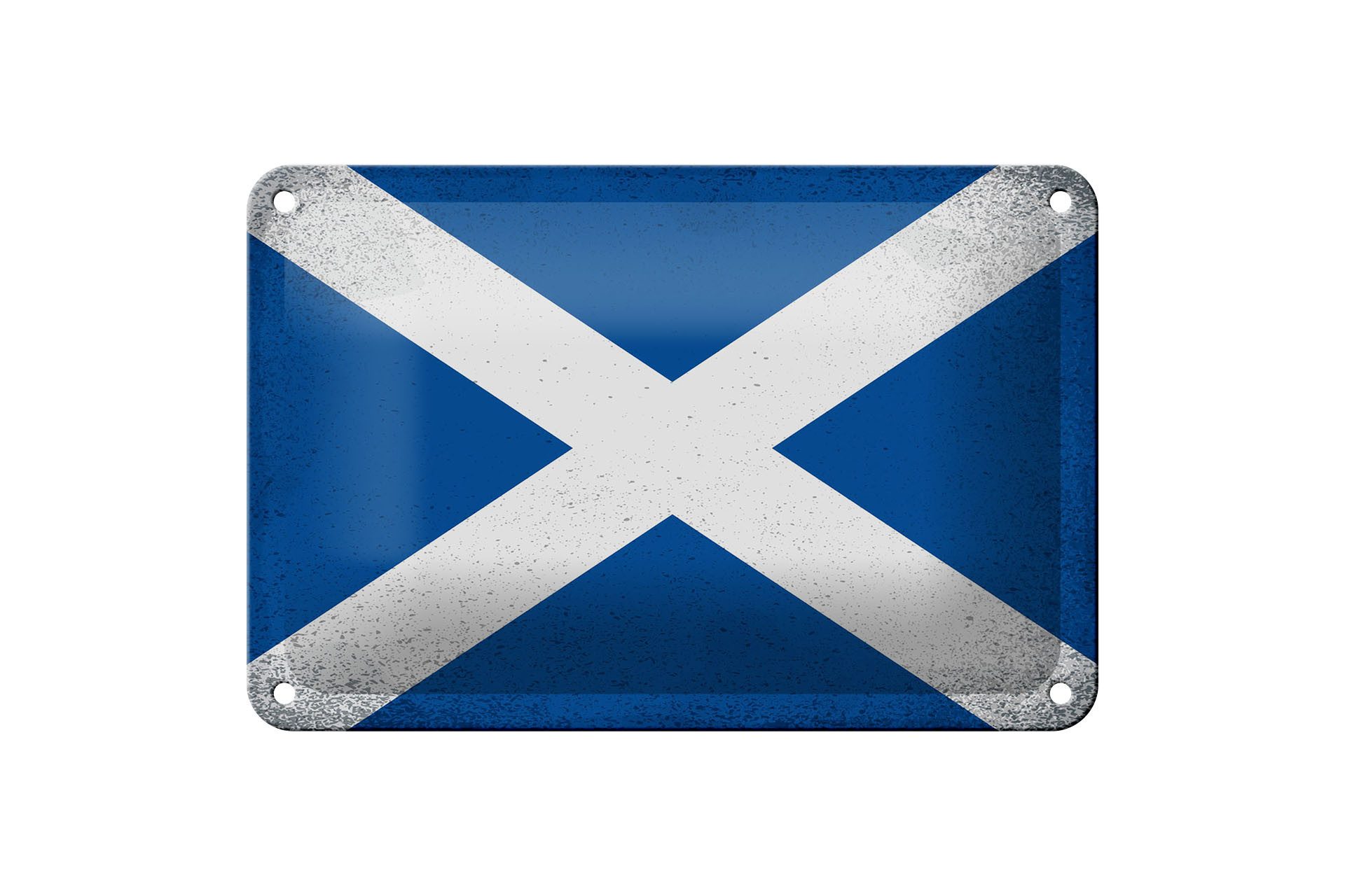 Femer GmbH Metallschild Flagge Schottland 18x12cm Flag Scotland Vintage, (1 St), gewölbte Oberfläche, abgerundete Ecken, umgeschlagene Kanten