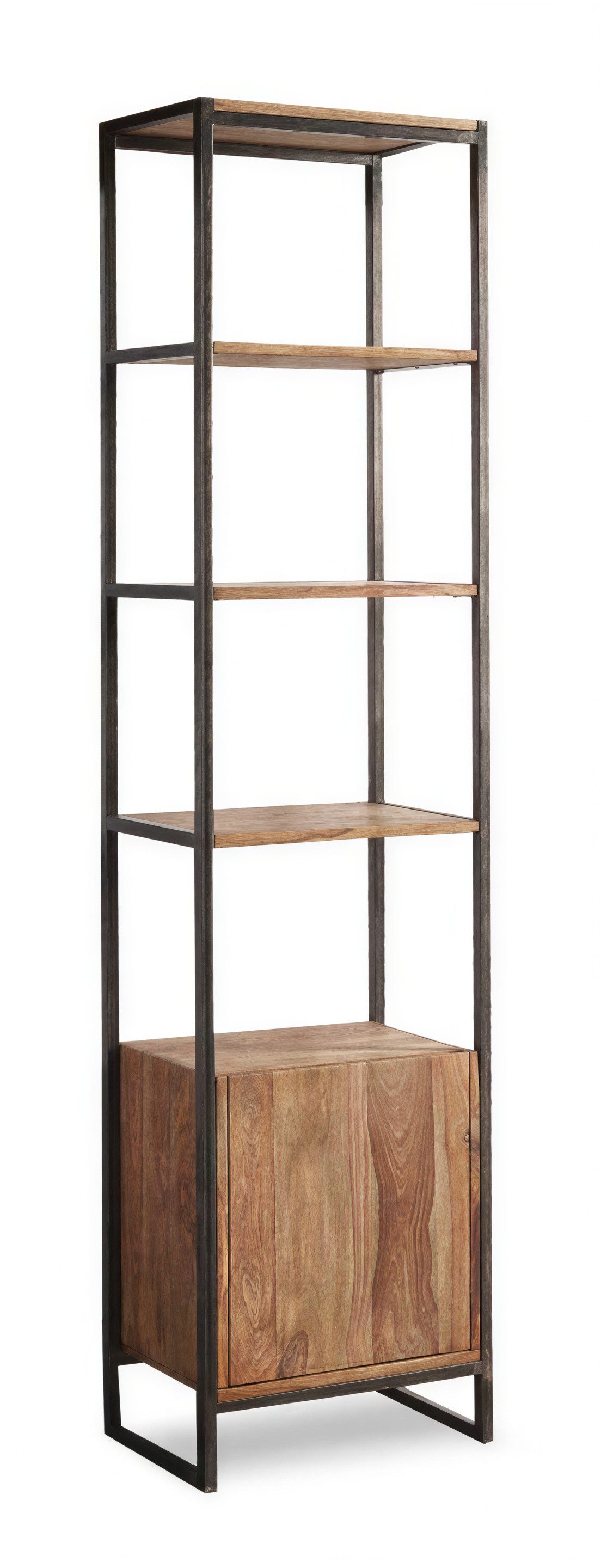 WOLF MÖBEL Regal SHELF Bad Regal mit 1 Tür / 4 Ablagen, 45 x 30 x 190, SHELF Bad Regal mit 1 Tür / 4 Ablagen