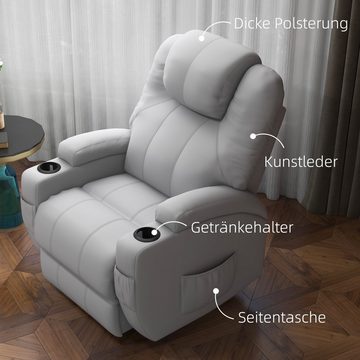 HOMCOM Massagesessel TV-Sessel Ruhesessel mit 8 Massagemodi, Fernbedienung (Relaxsessel, 1-St., Liegesessel), mit Fernbedienung