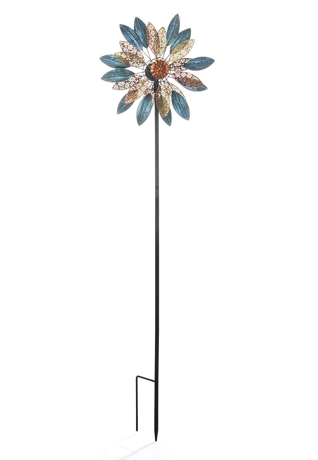 Kobolo Gartenstecker Windrad Dekostecker ORNAMENT aus Metall XXL (in natürl günstig online kaufen
