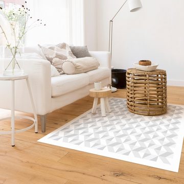 Teppich Vinyl Wohnzimmer Schlafzimmer Flur Küche Muster modern, Bilderdepot24, quadratisch - grau glatt, nass wischbar (Küche, Tierhaare) - Saugroboter & Bodenheizung geeignet