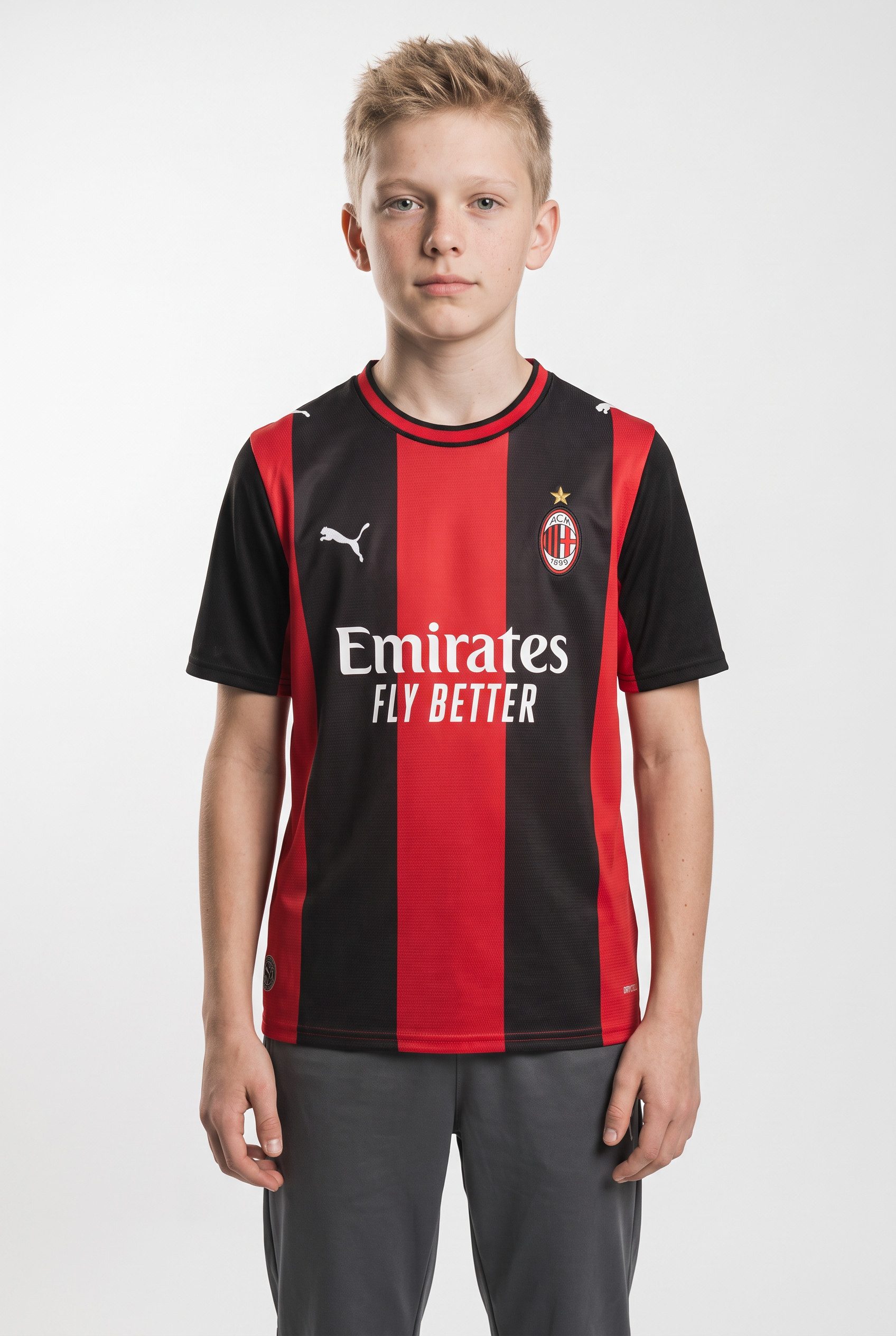 PUMA Fußballtrikot ACM HOME JERSEY REPLICA JR regular fit, für Jugendliche, Kurzarm, mit Rundhalsausschnitt
