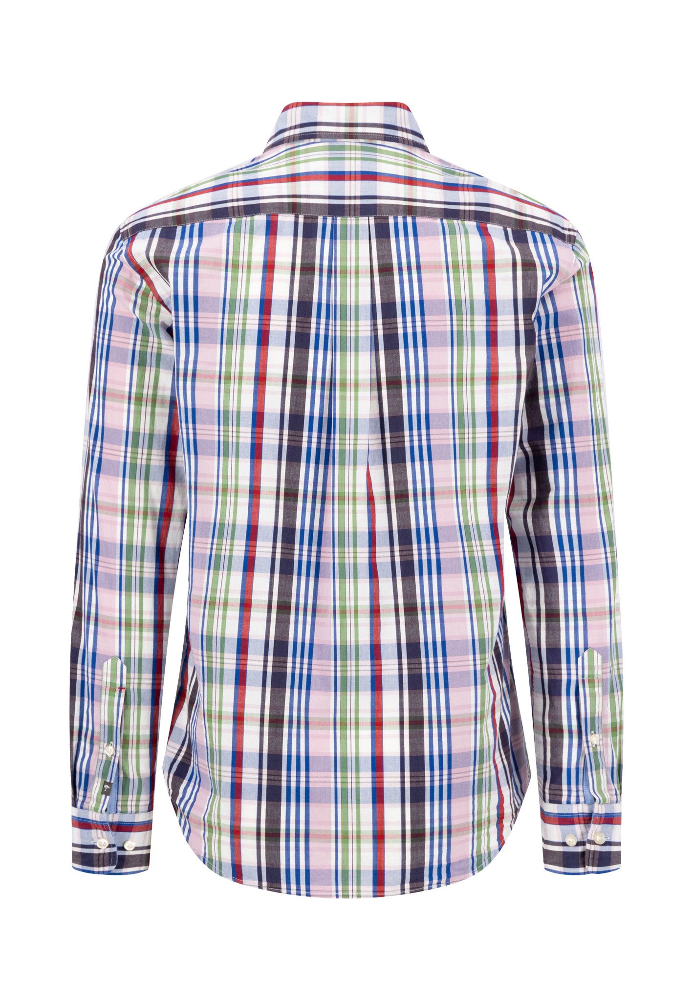 FYNCH-HATTON Langarmhemd kariert, mit Knopfleiste und Button-Down-Kragen