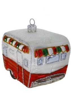 Hamburger Weihnachtskontor Christbaumschmuck Camper / Wohnwagen, Dekohänger - mundgeblasen - handdekoriert