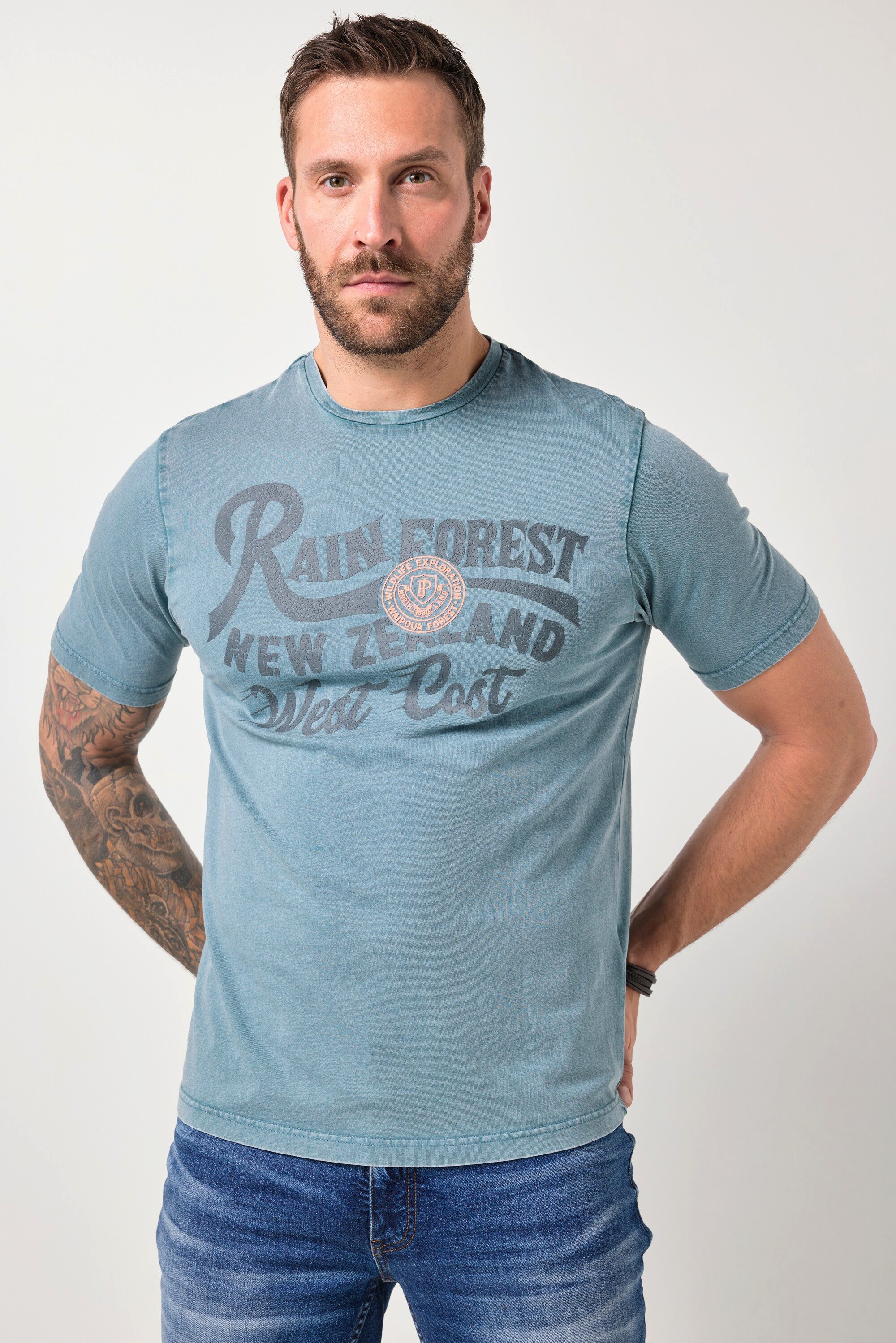 JP1880 T-Shirt T-Shirt Halbarm Print Vintage Look