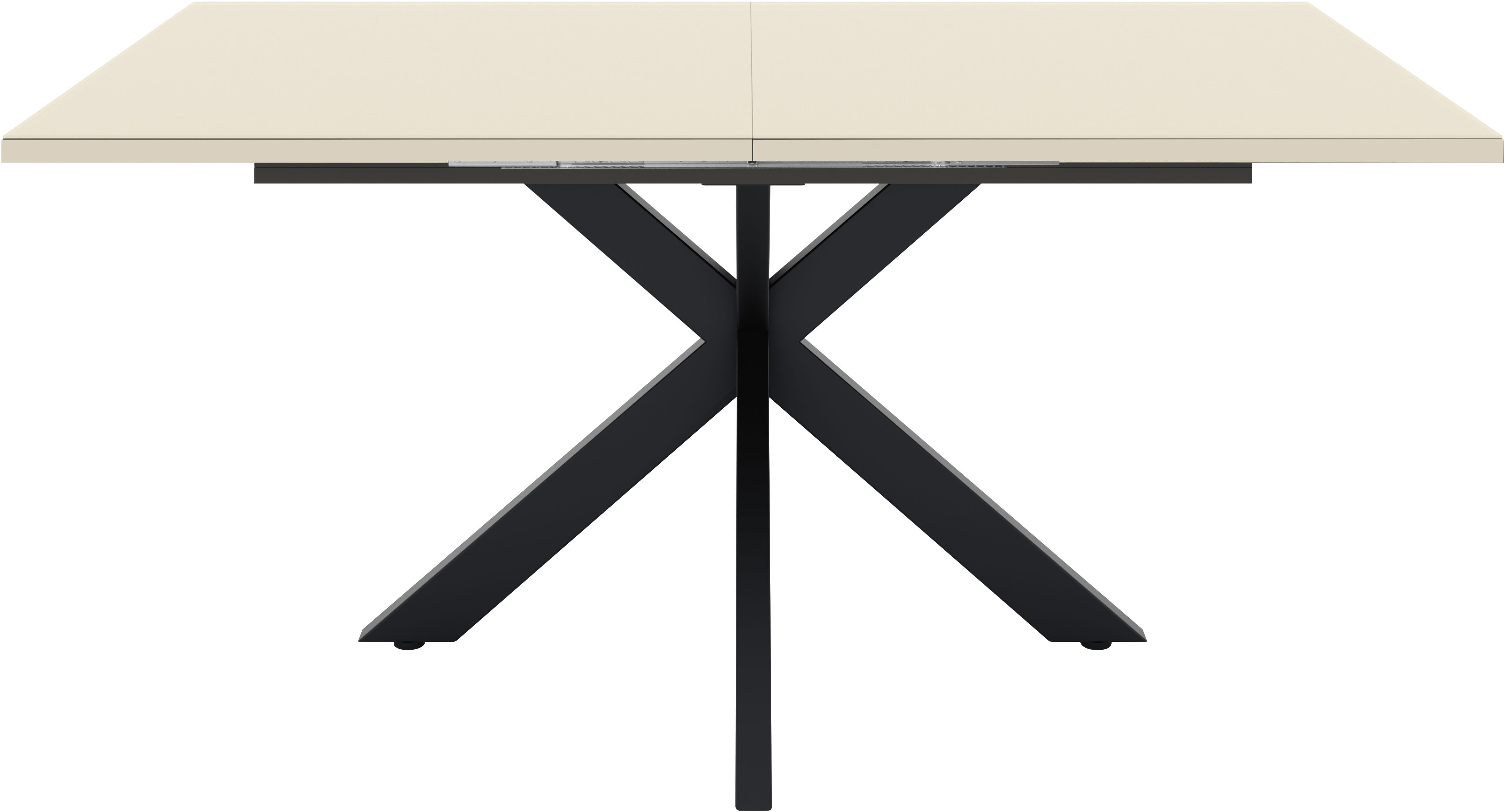 Mäusbacher Esstisch Vitrum, Esstisch ausziehbar auf 210 cm, eckige Tischform, Gestell Sternform