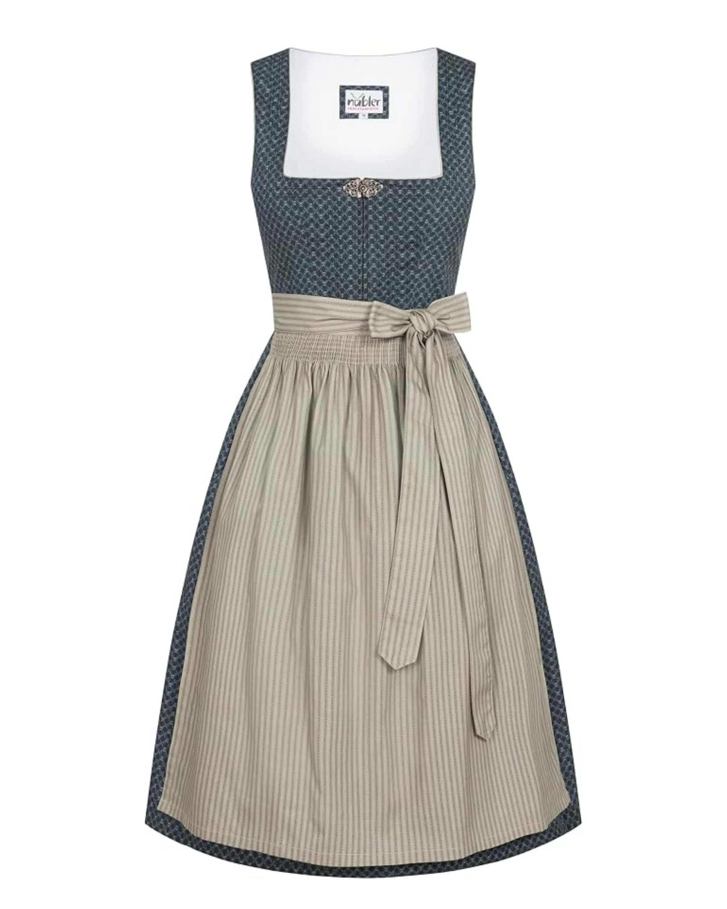Nübler Dirndl Midi Dirndl Emily in Schiefer - Rocklänge 70 cm