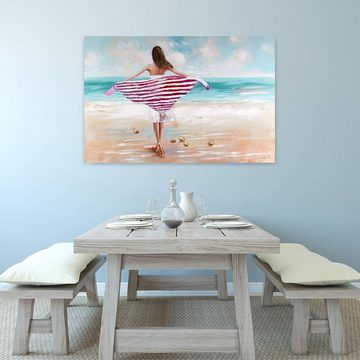 KUNSTLOFT Gemälde Salty Sea Breeze 120x80 cm, Leinwandbild 100% HANDGEMALT Wandbild Wohnzimmer