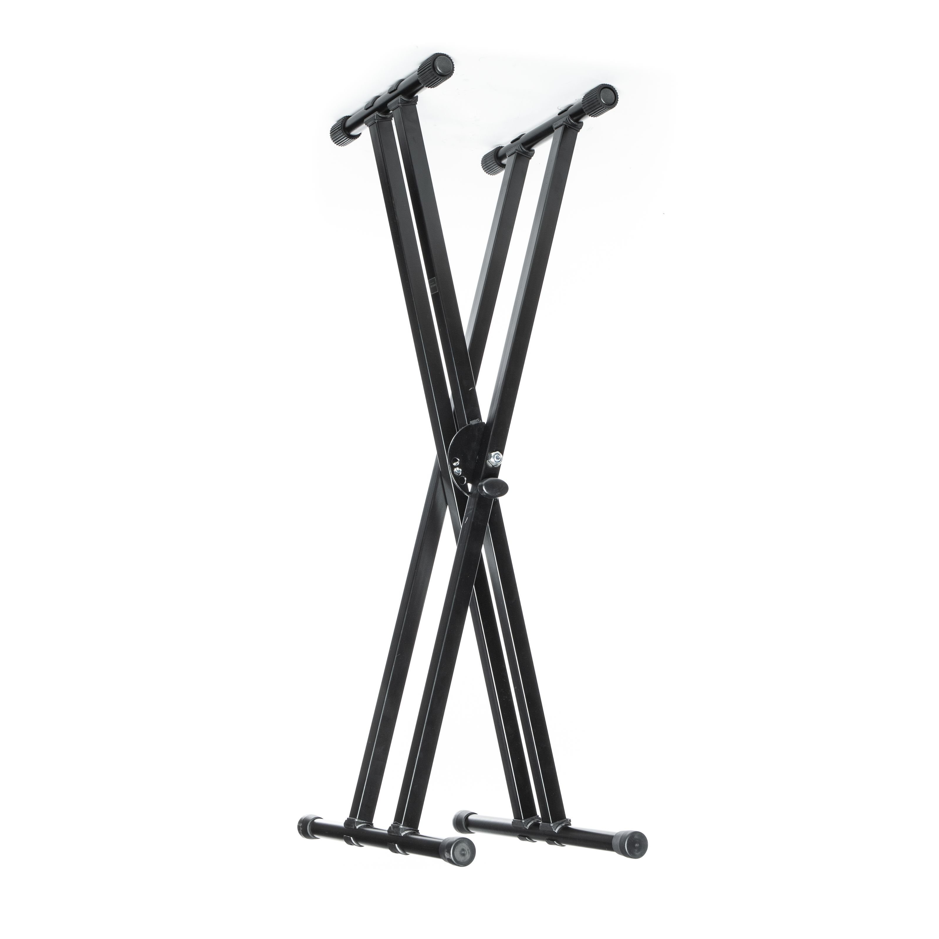 MUSIC STORE Keyboardständer, (KB-4A Stabiler Keyboardständer Höhenverstellbar 5-Stufen 33cm Auflagefläche Schwarz 60kg Belastbarkeit, Stative für Tasteninstrumente, Keyboardständer), Keyboardständer, Höhenverstellbar, Stabil