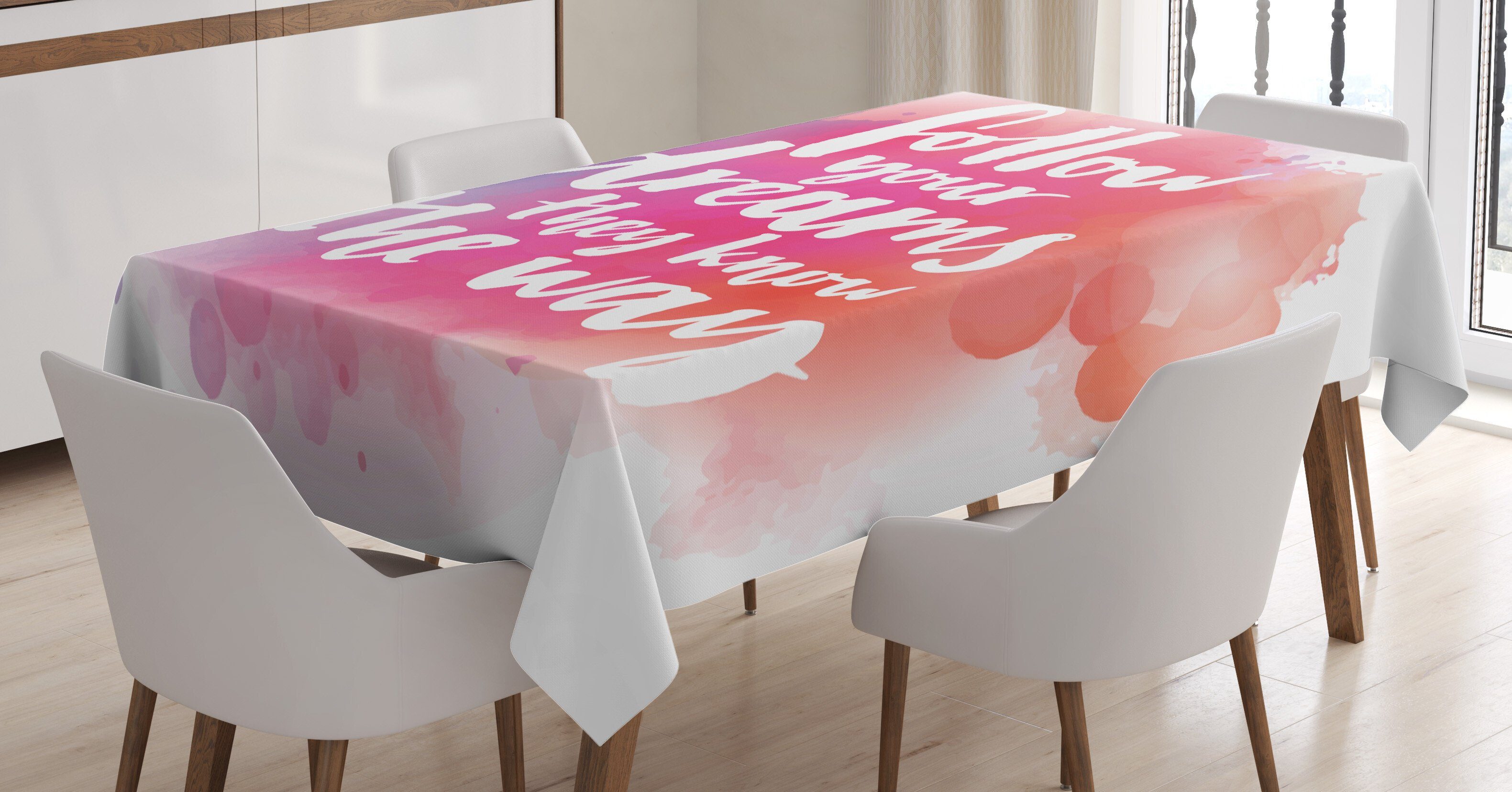 Abakuhaus Tischdecke Farbfest Waschbar Für den Außen Bereich geeignet Klare Farben, Traum Träume kennen den Weg Wörter