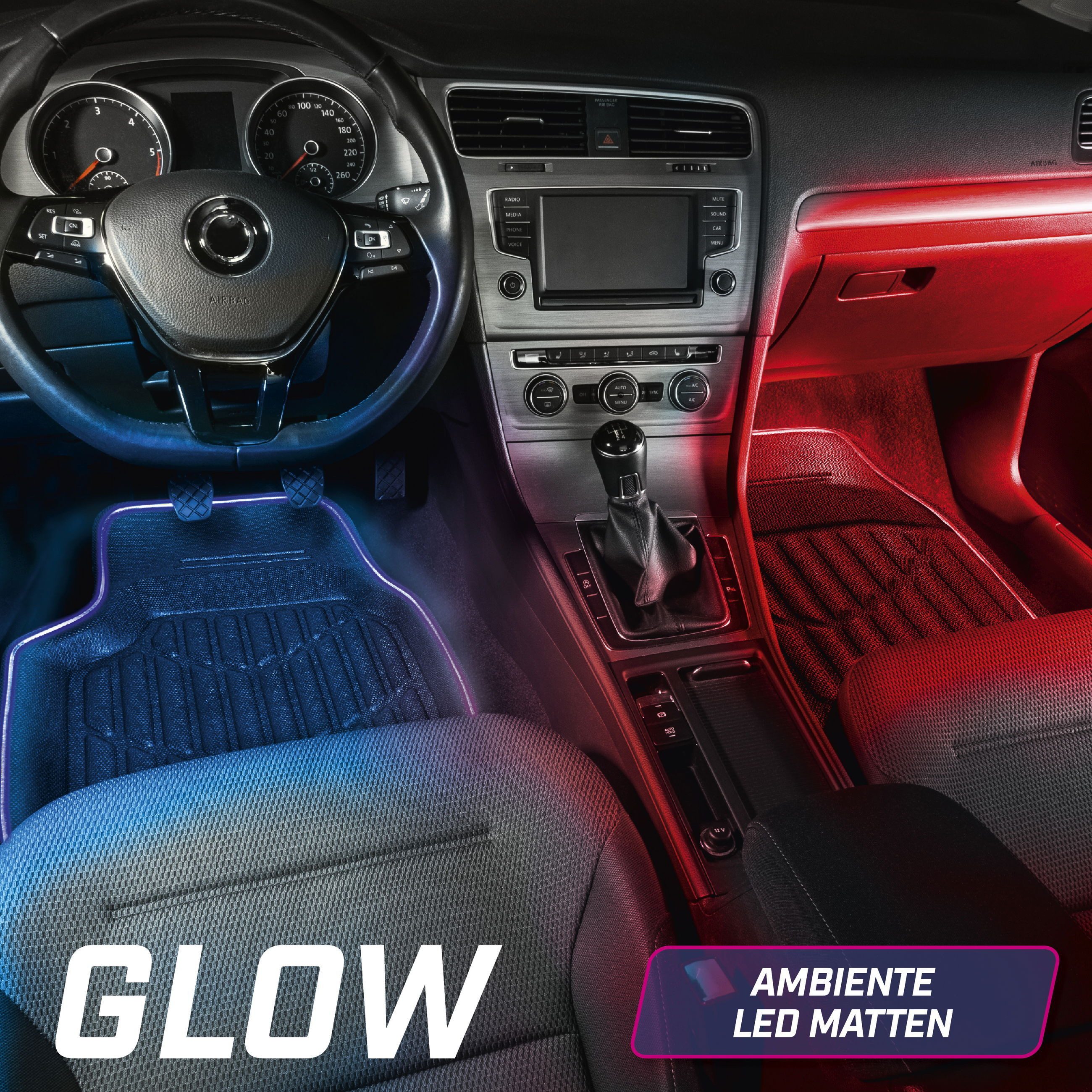 CarComfort Car Floor Mats LED Car Mat Glow (3 pcs)