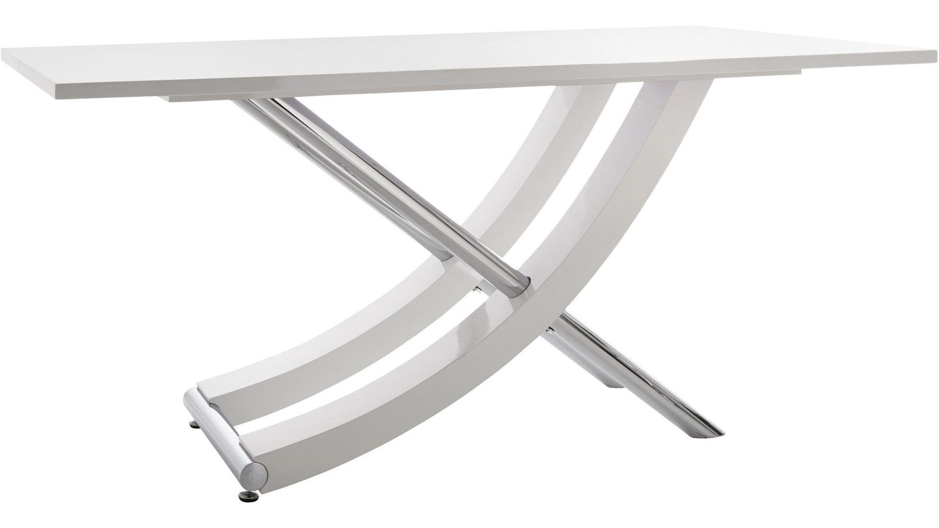 freiraum Esstisch Kassel, Weiß Hochglanz MDF - 160x76x90cm (BxHxT)