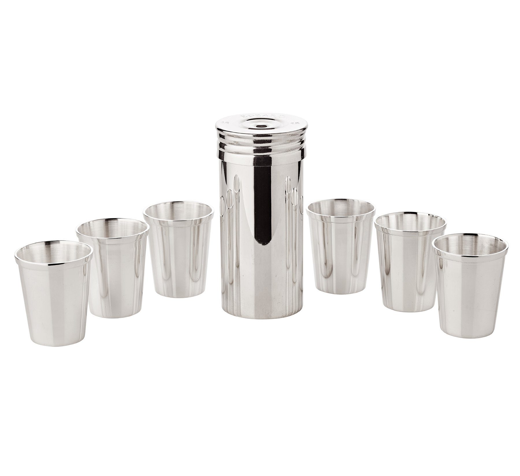 EDZARD Gläser-Set Moya, Messing, edel versilbert, Schnapsbecher-Set inkl. Behälter