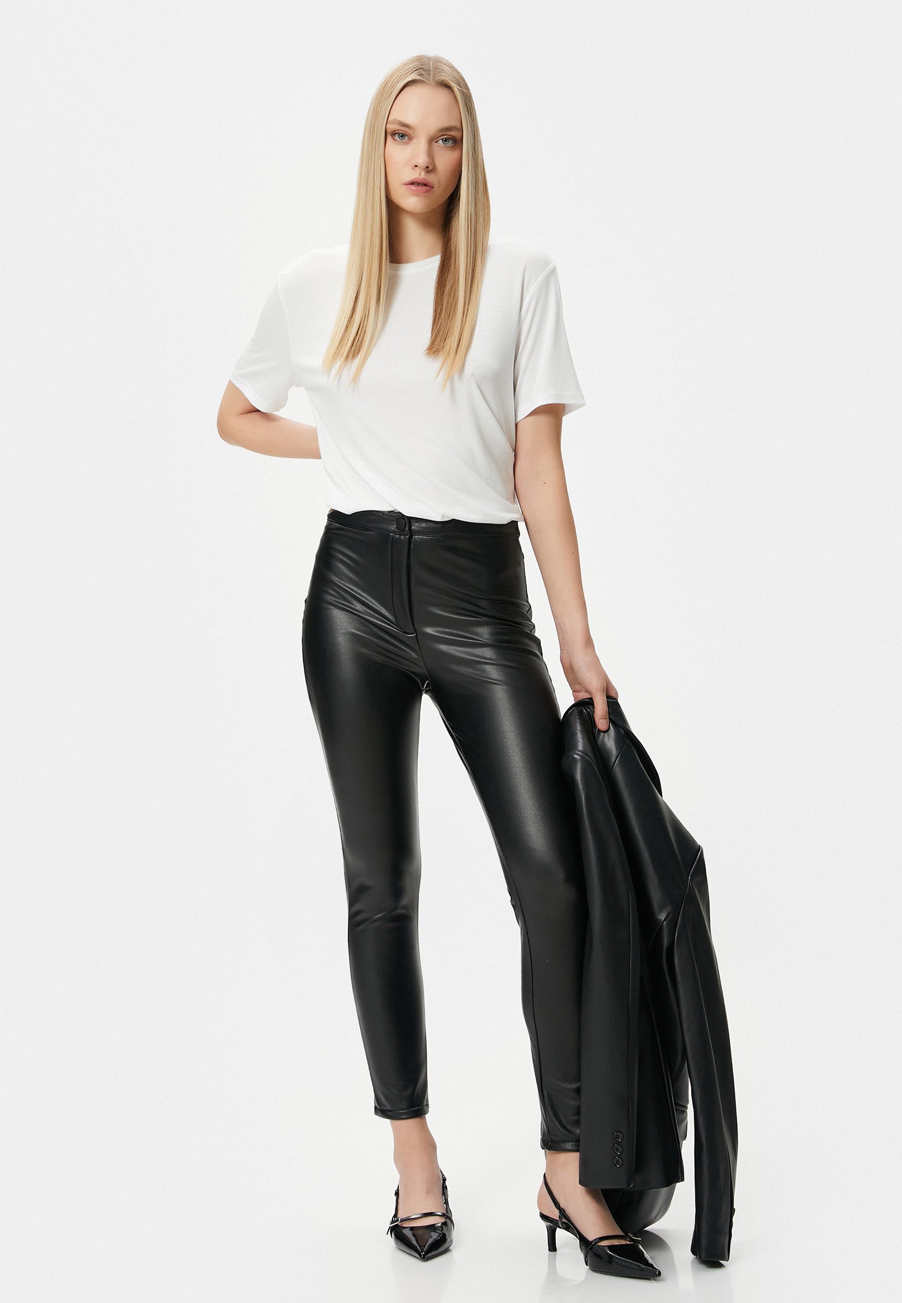 Koton Lederhose Hohe Leibhöhe Skinny Lederhose günstig online kaufen