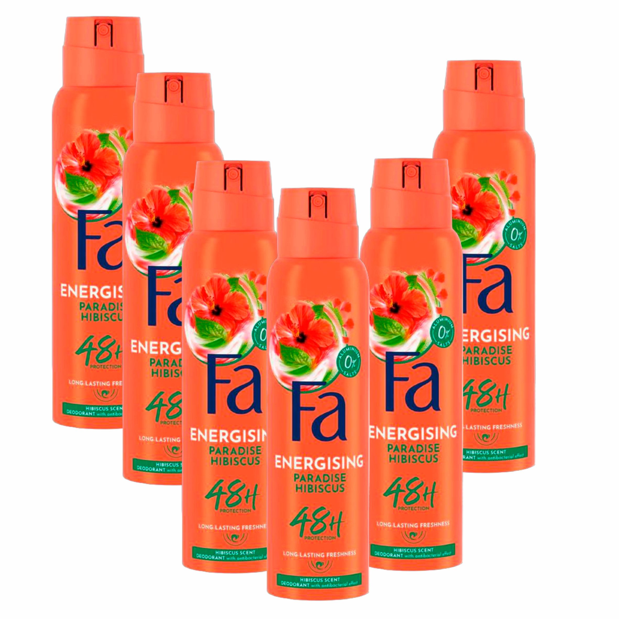 FA Deo-Spray 6x Fa Deospray - Energising Paradise Hibiscus 150 ml, 6-tlg.