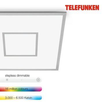 Telefunken LED Panel 319804TF, LED fest verbaut, Farbwechsler, Kaltweiß, Neutralweiß, Tageslichtweiß, Warmweiß, Deckenleuchte Panel CCT Steuerung Magic RGB Beleuchtung Centerlight