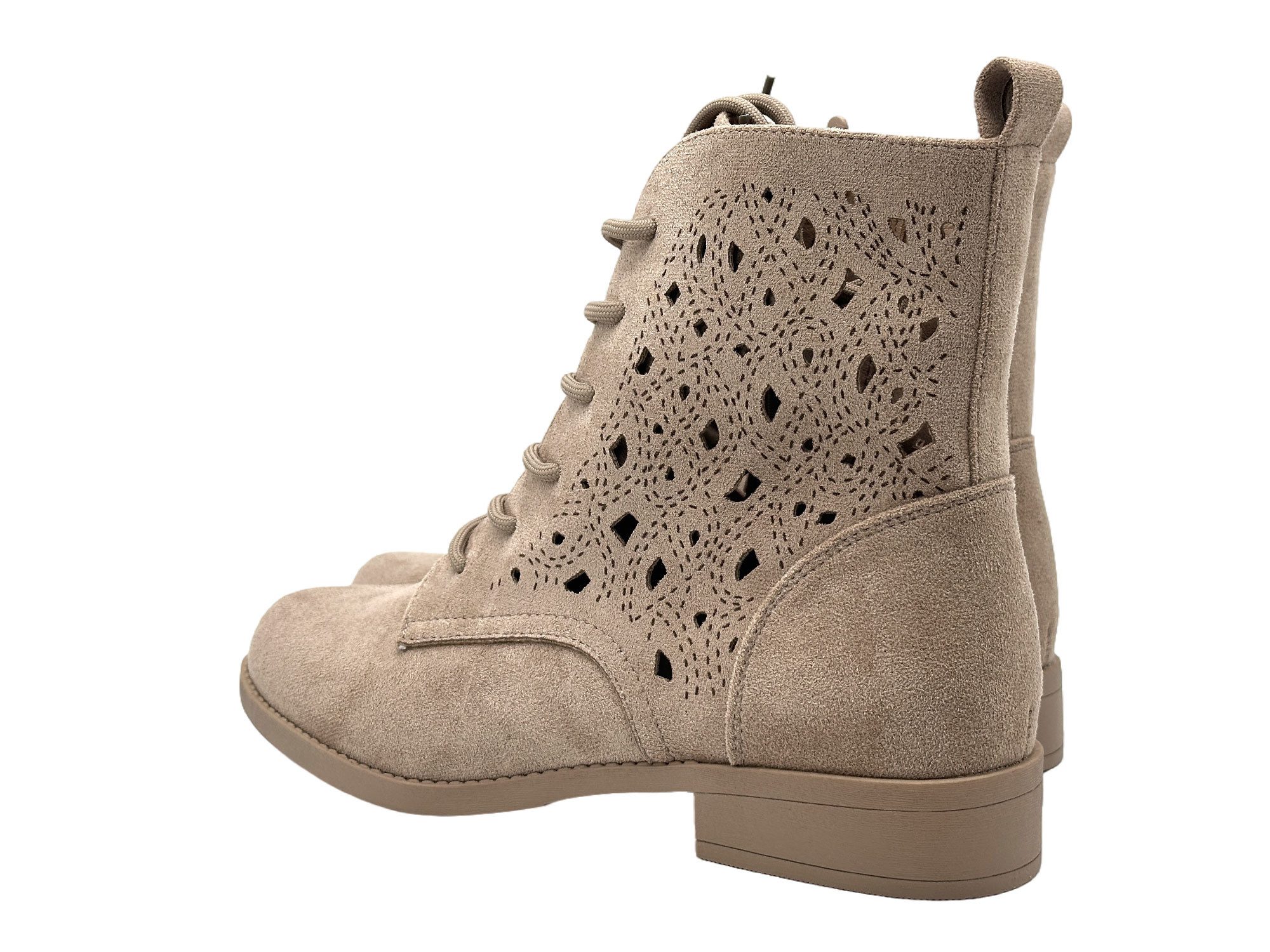 Nowaland Damen Schnür Stiefelette mit Reißverschluss Stiefelette Moderne Western-Stiefelette mit dekorativer Schnürung – Bild 4 von 5