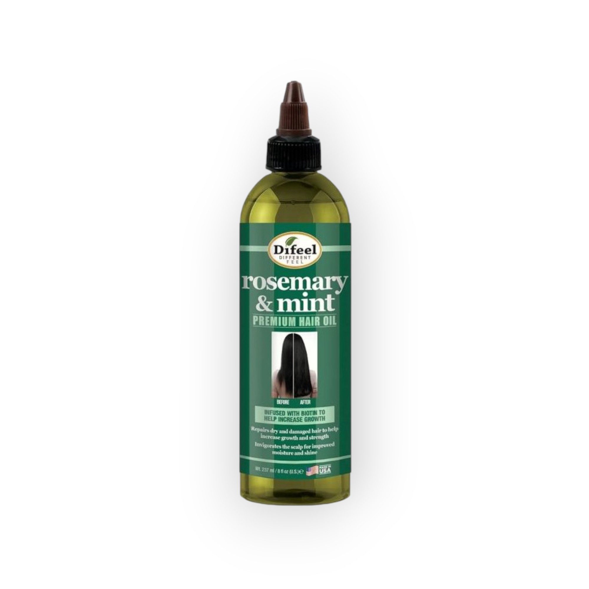 DIFEEL Haaröl Rosemary Mint Premium stärkend mit Biotin Rosmarinöl 237ml, Pflegendes Haaröl für Haar und Kopfhaut