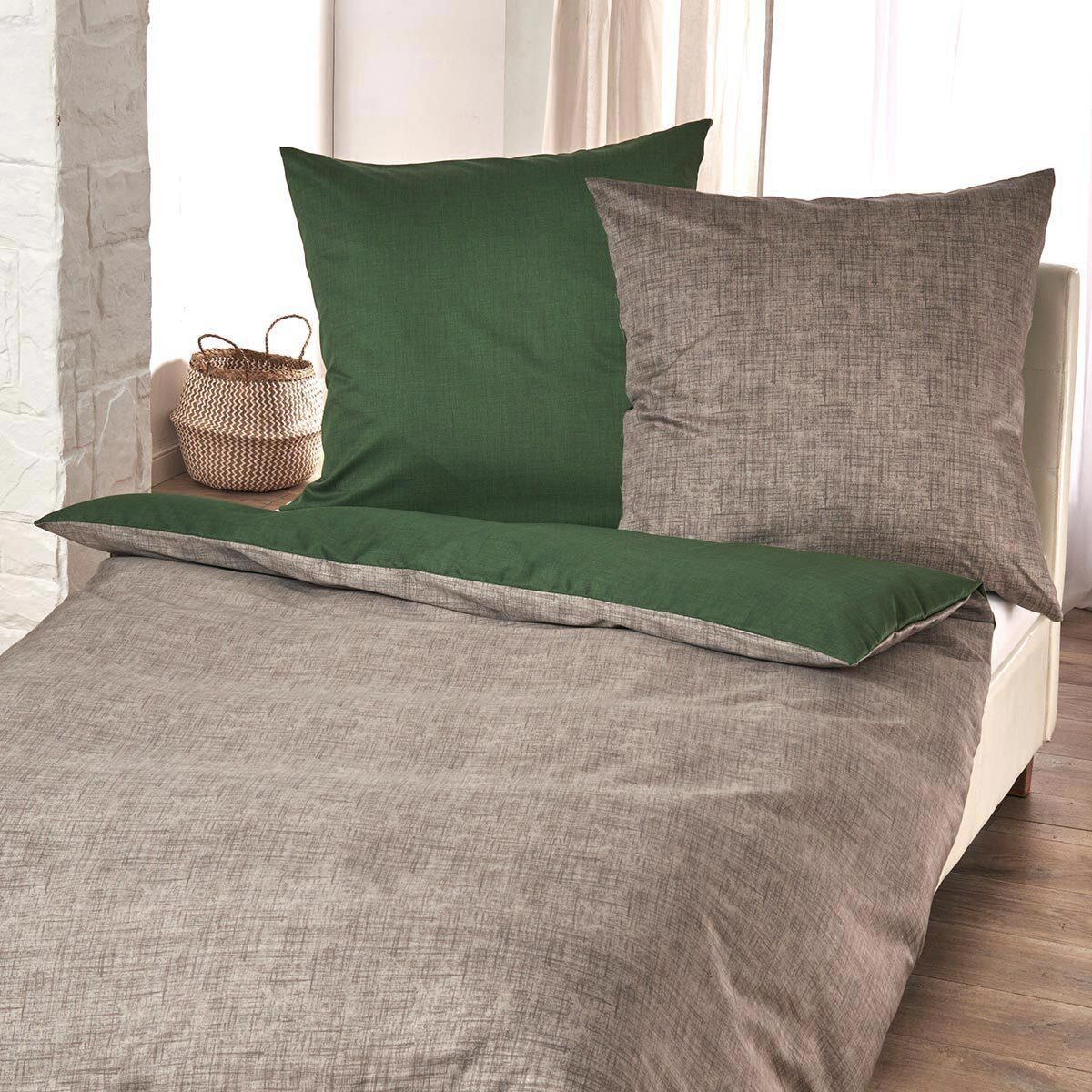 TRAUMSCHLAF Bettwäsche Texture, Mako Satin, 1 teilig, Mako-Satin mit sehr feiner Struktur