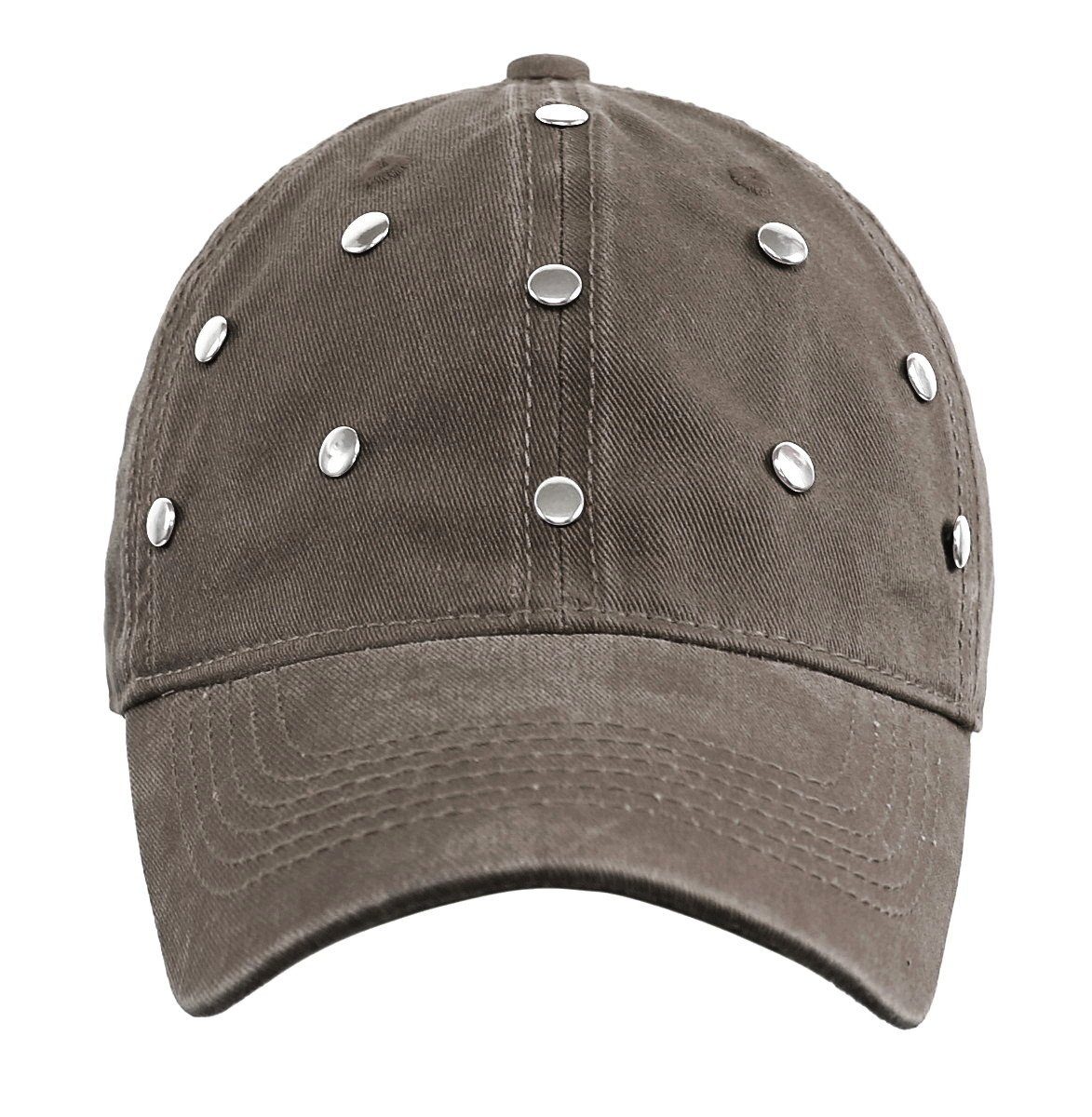 Baseball K011-Earthy dy_mode Cap Glitzer/Nieten Cap Damen Herren Luftlöcher, mit Unisex Nieten Kappe Basecap Mütze Baseball Mit