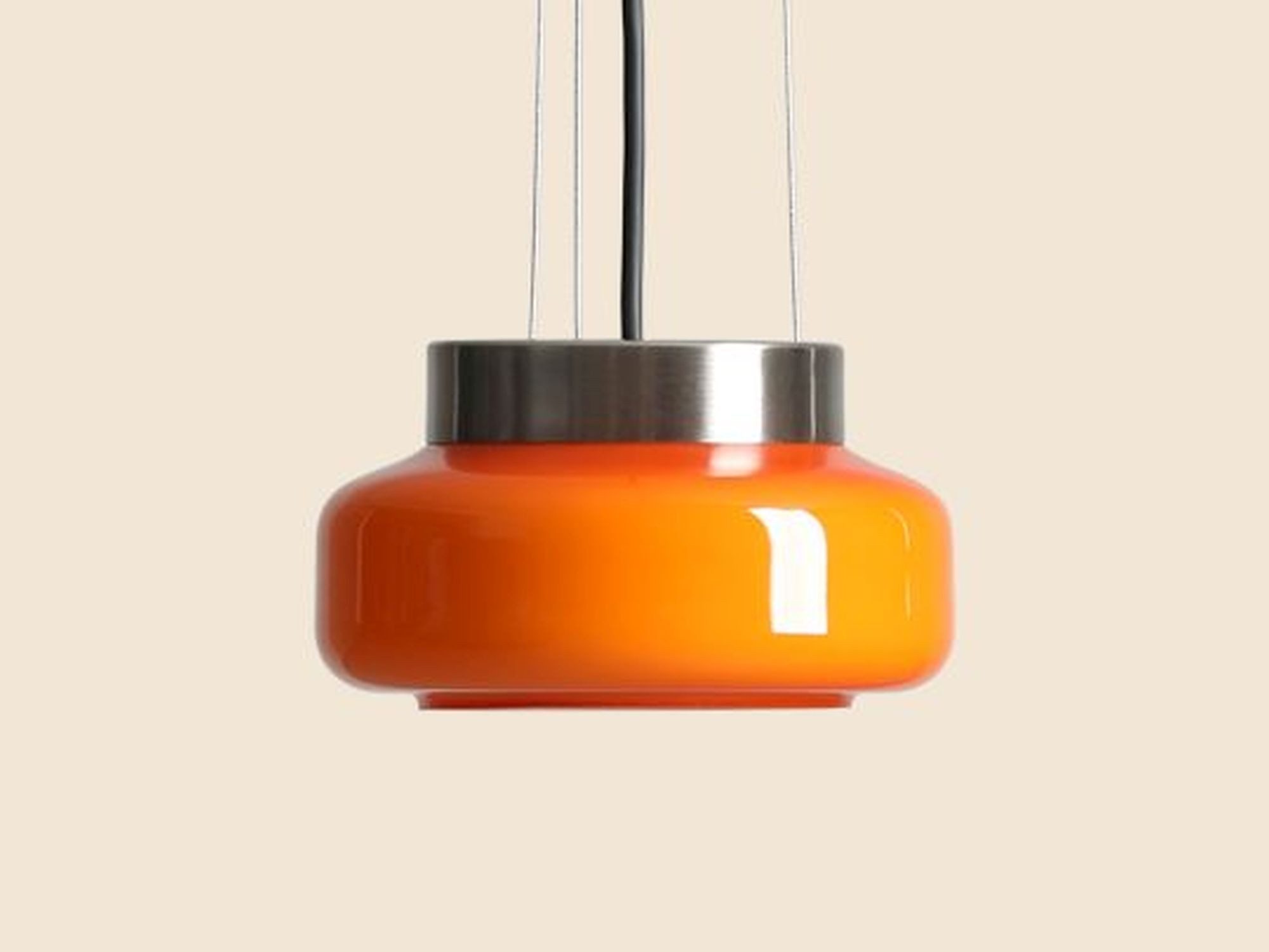 Licht-Erlebnisse Pendelleuchte ERAN, Metall Glas GX53 D: 16 cm rund H: max. 209 cm Orange Modern