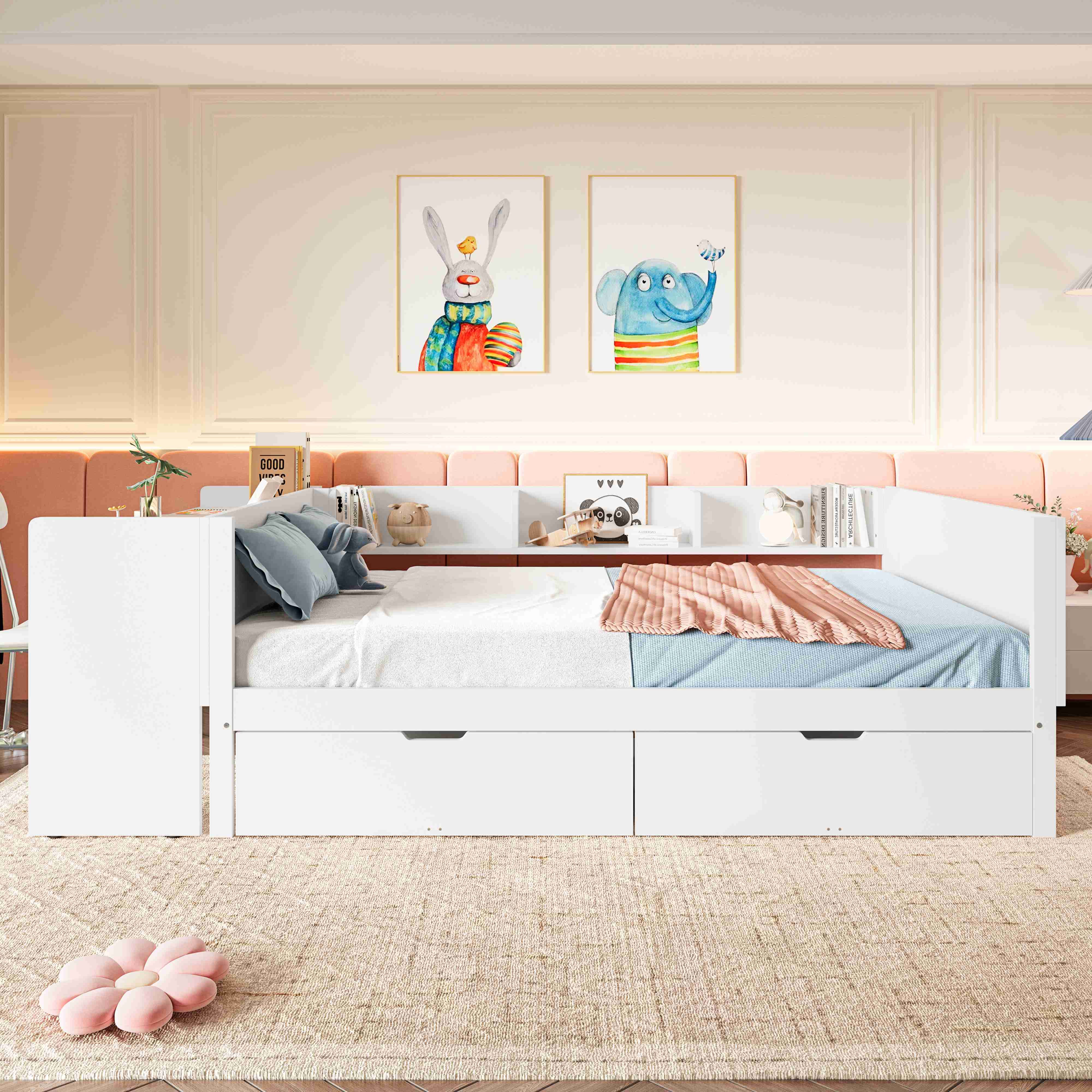 BlingBin Holzbett Kinderbett Multifunktionales Bett (1-tlg., mit Schreibtis günstig online kaufen