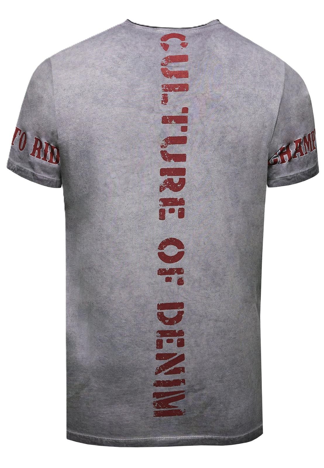 Rusty Neal T-Shirt Reverse Oil Wash mit Front & Backprint Vintage Bikerwear