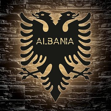 LEON FOLIEN LED Dekolicht LED Albania - Albanische Doppeladler - Shqipërisë in Buche #2