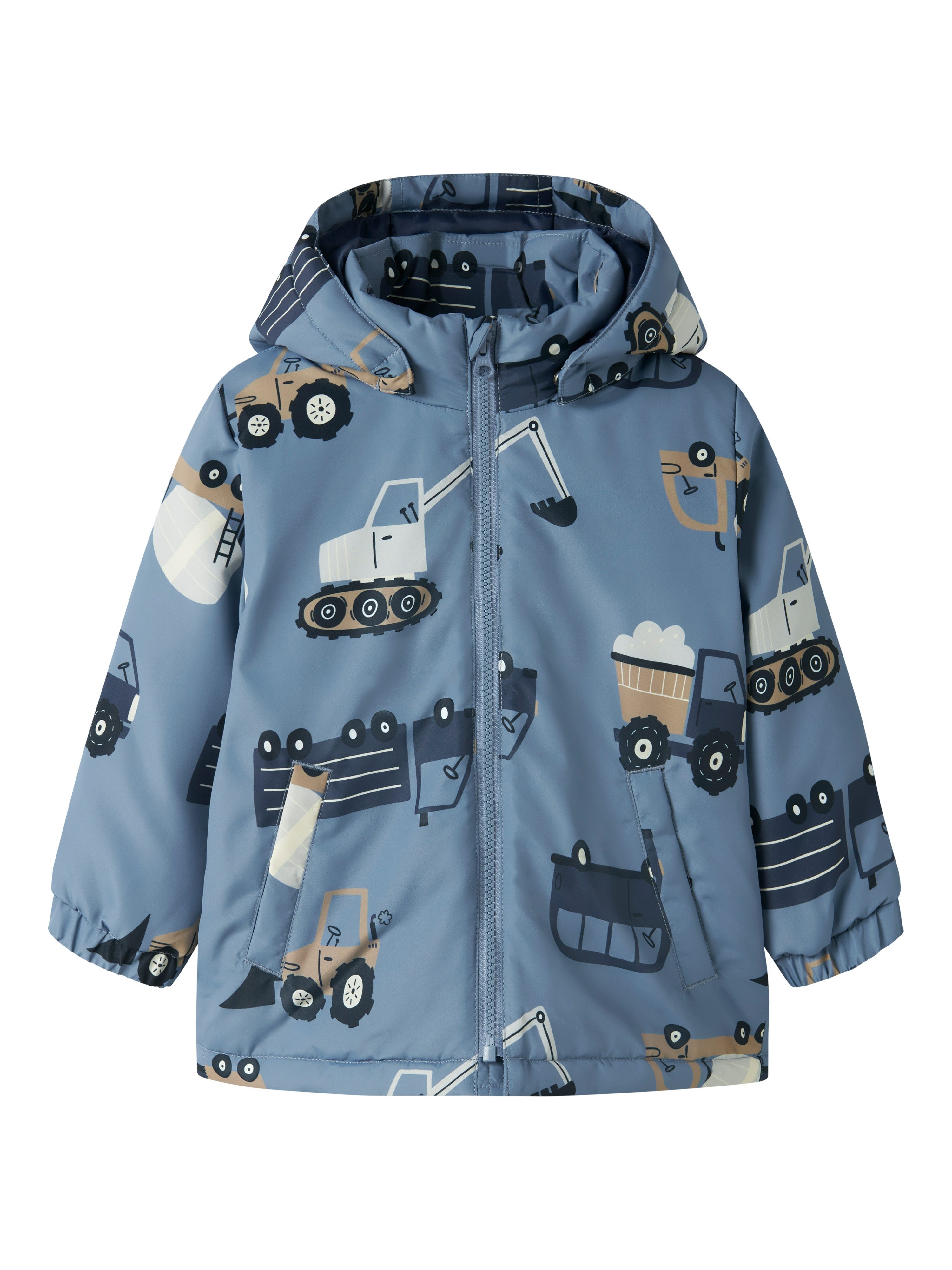 Name It Outdoorjacke NMMMAX JACKET PA AOP NOOS Kunstfaser, wasserabweisend, mit abnehmbarer Kapuze