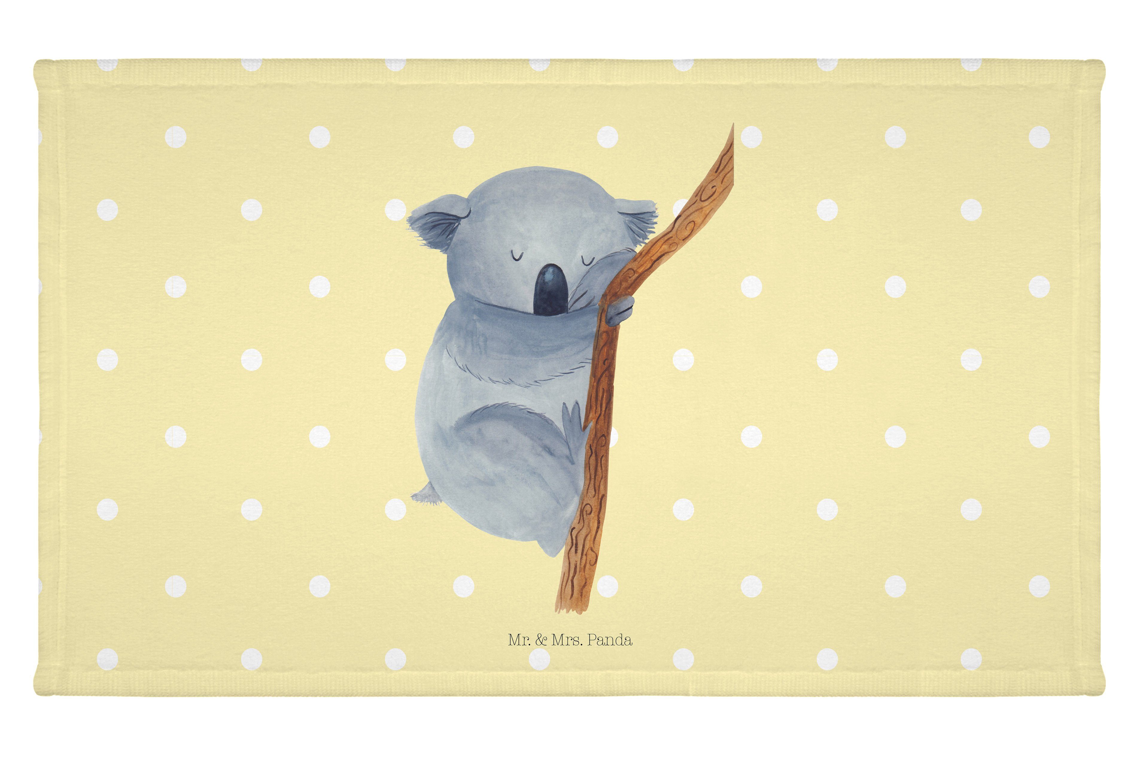 Mr. & Mrs. Panda Handtuch Koalabär - Gelb Pastell - Geschenk, Tiermotive, Gästetuch, träumen, R, (1-St)