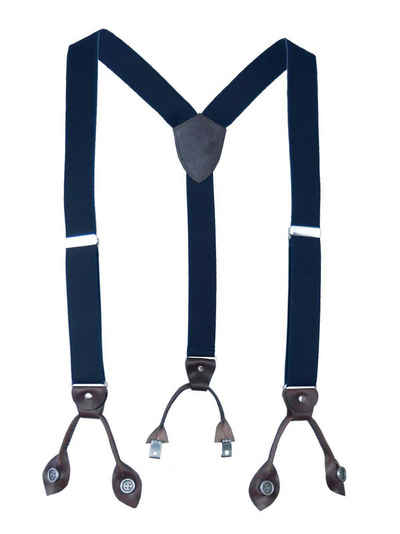 LLOYD Men’s Belts Hosenträger LLOYD-Hosenträger 35 mm Lederrückenteil und Roll-Clips 12-navy 120